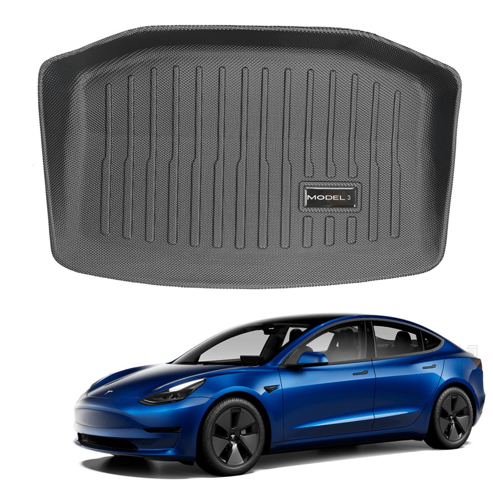 Occuwzz® Tesla Model 3 Trunk Mats,All Weather Cargo Mats,Non-Slip Protective Liners Car Trunk Mats (Inner)