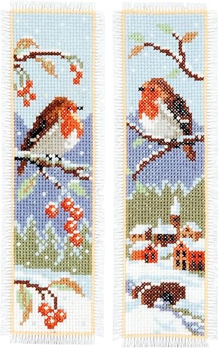 Vervaco Kit de marcapáginas de punto de cruz (juego de 2) 2.4 x 8 pulgadas