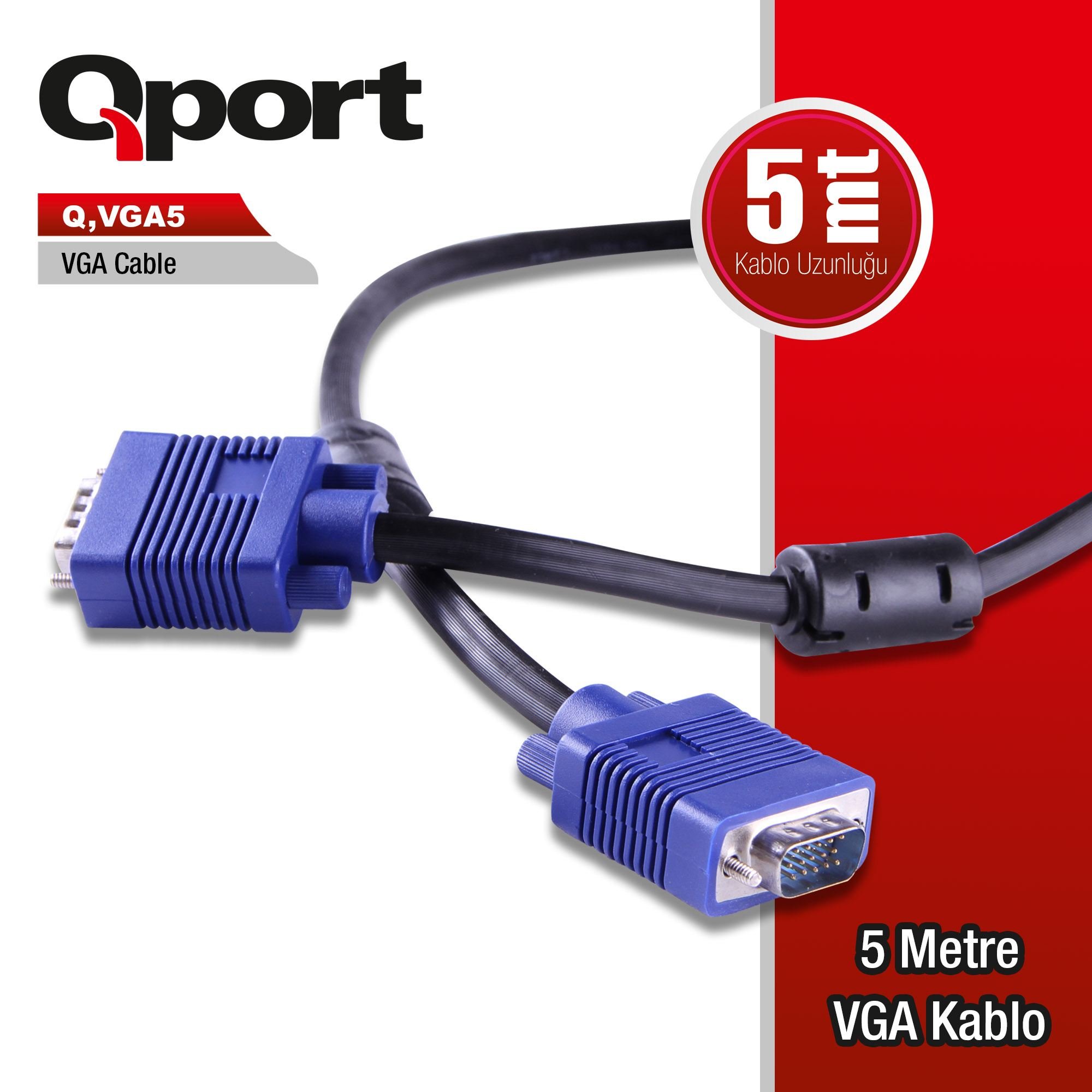 Qport Q-Vga5 5 Mt Kablo Boyu