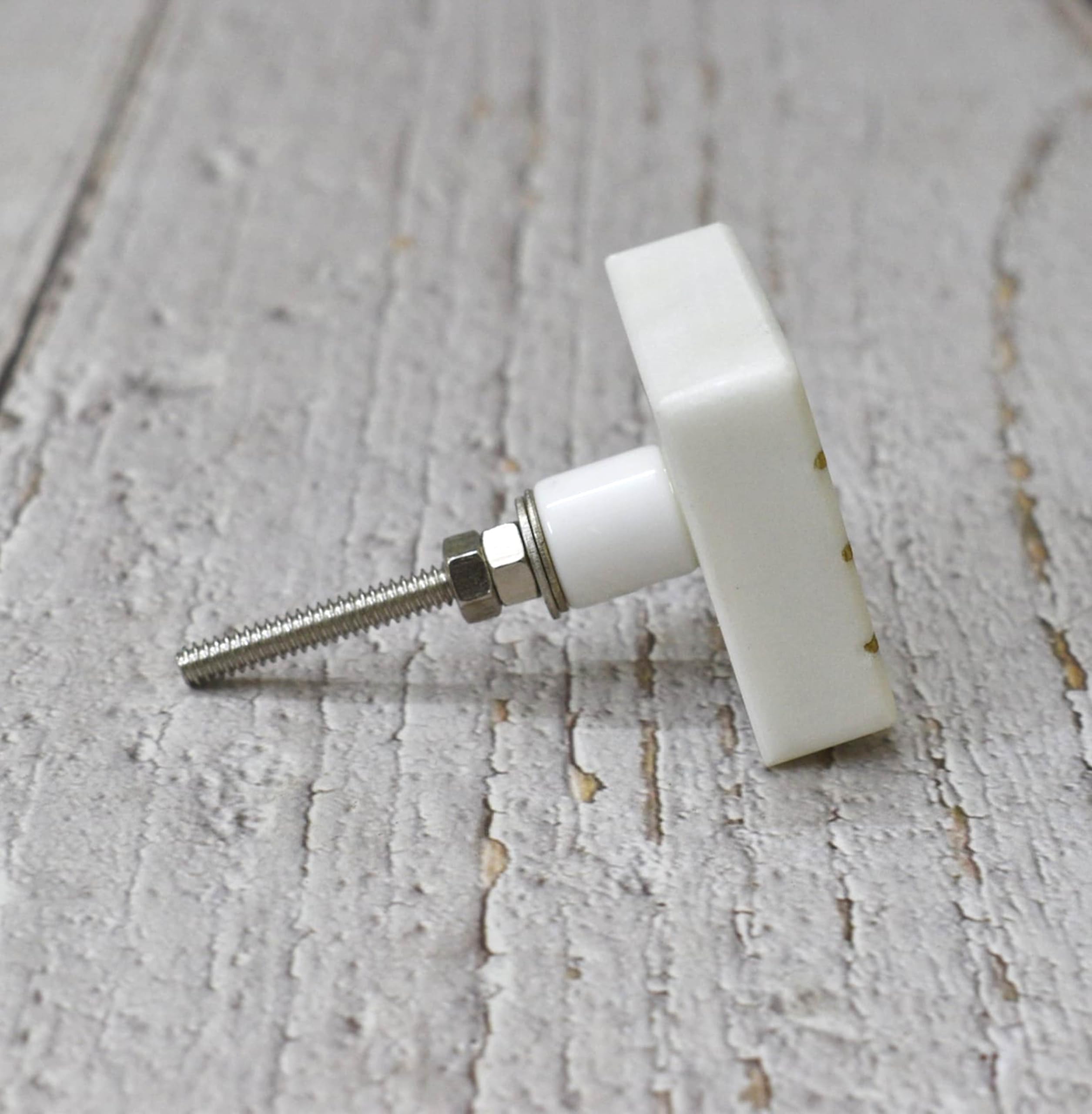 ARTISNO Square Marble Brass Knob, Modern Cabinet Knob, Decorative Hardware, Furniture Hardware, Cabinet Handles - Image 3