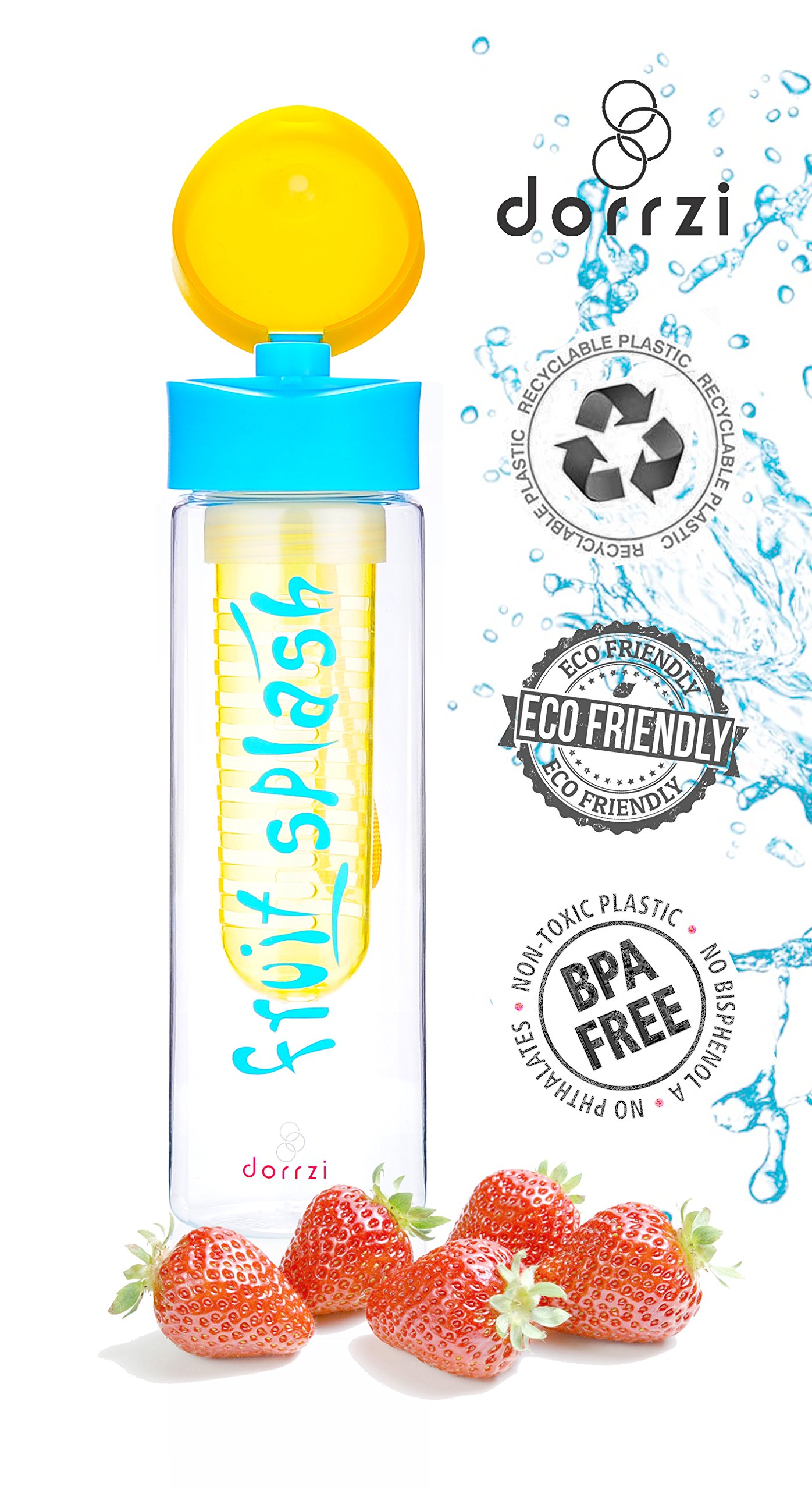 Fruit Splash Fruit Infuser Water Bottle - Premium Quality 700ml Tritan Water Bottle Fruit Infuser/Sports Bottle - 100% BPA Free