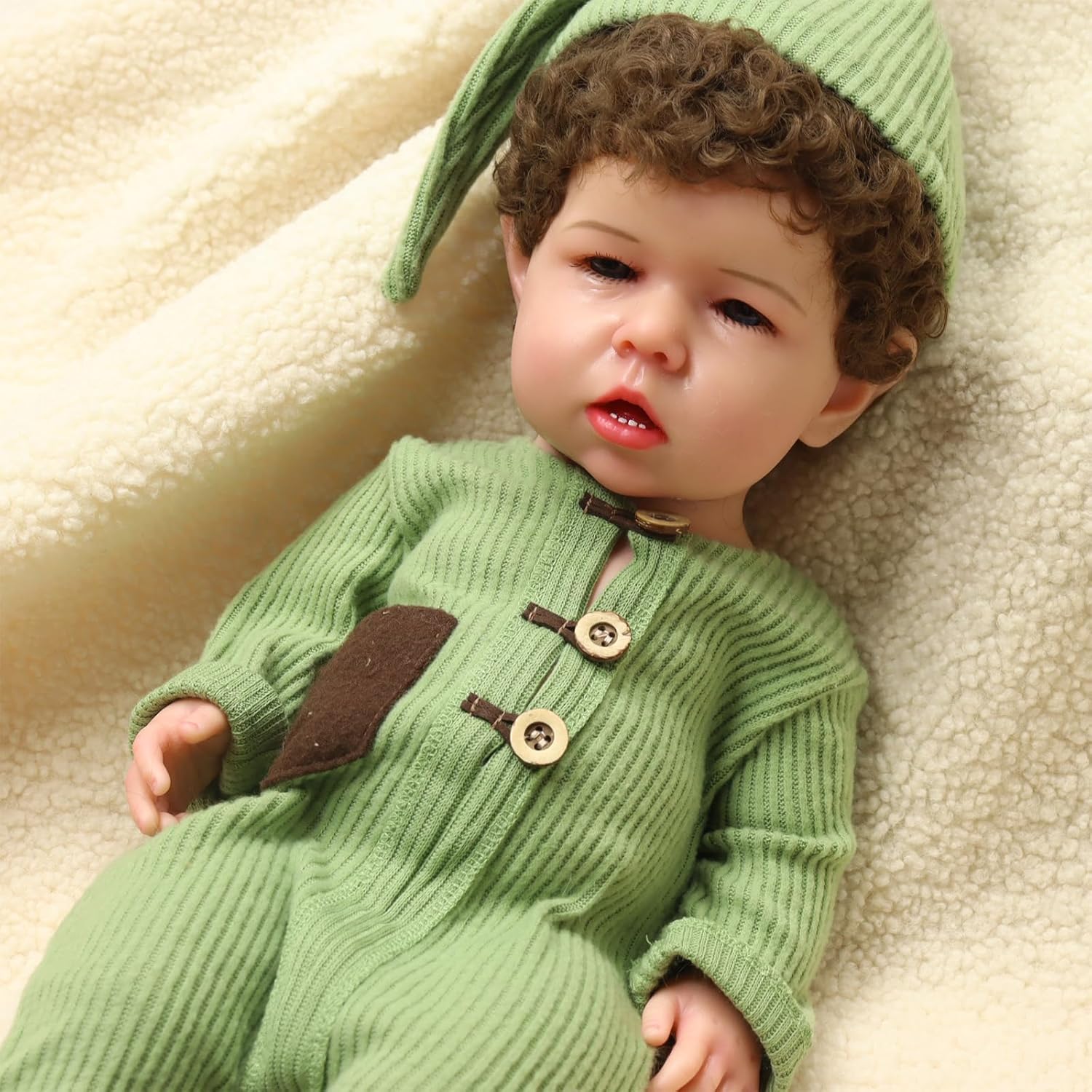 Full Silicone Reborn Doll - 20" Real Baby Size Boy, Rooted Hair, Realistic Weighted Doll, Non-Toxic Material, Safe for Collectors & Kids 3+ (Painted,1#)