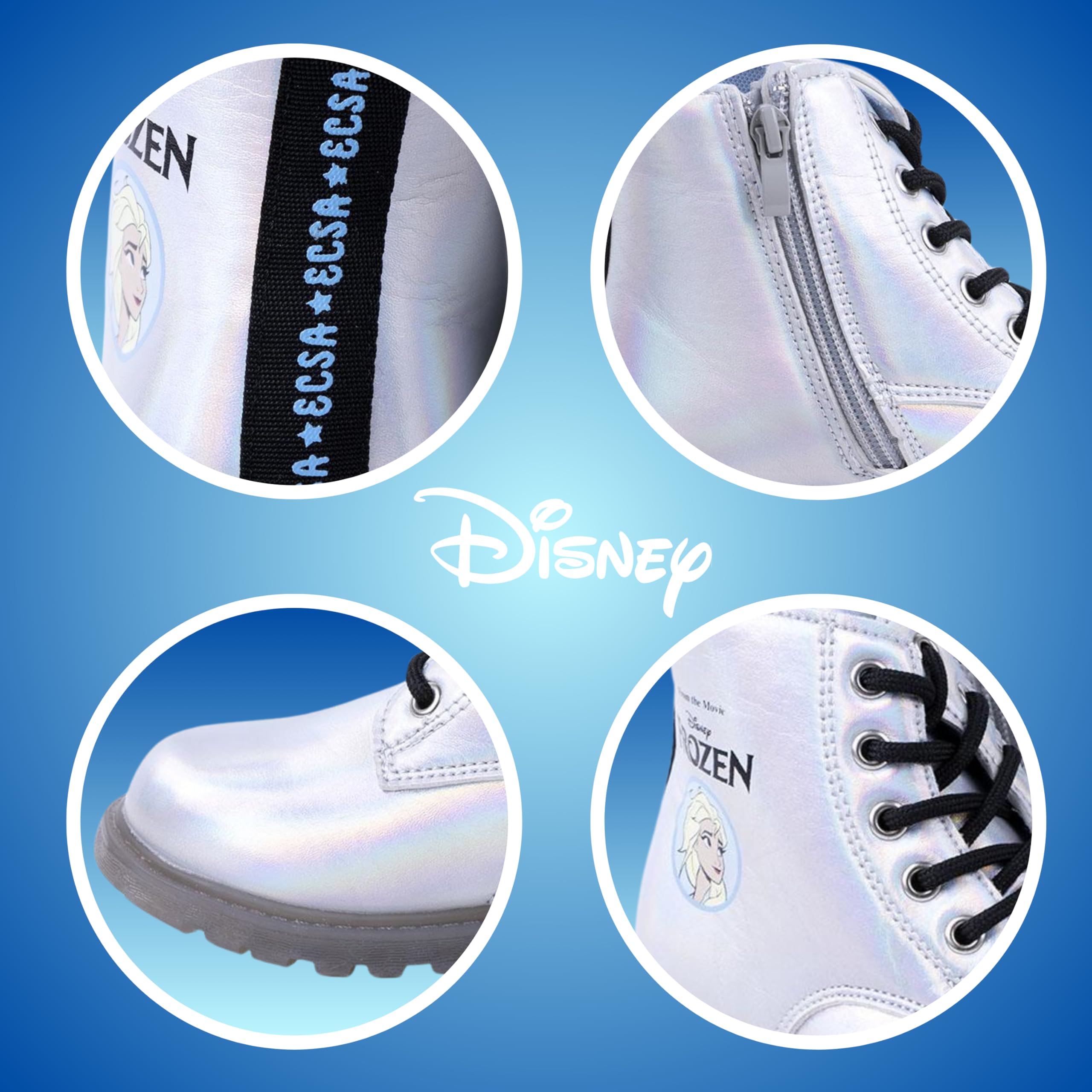 Disney Frozen Stivali per Ragazze, Calzature per Ragazza, Design di Scarpe Luminose, Stivali Classici Elsa, Regalo per Bambina, Taglie EU 27 a 34