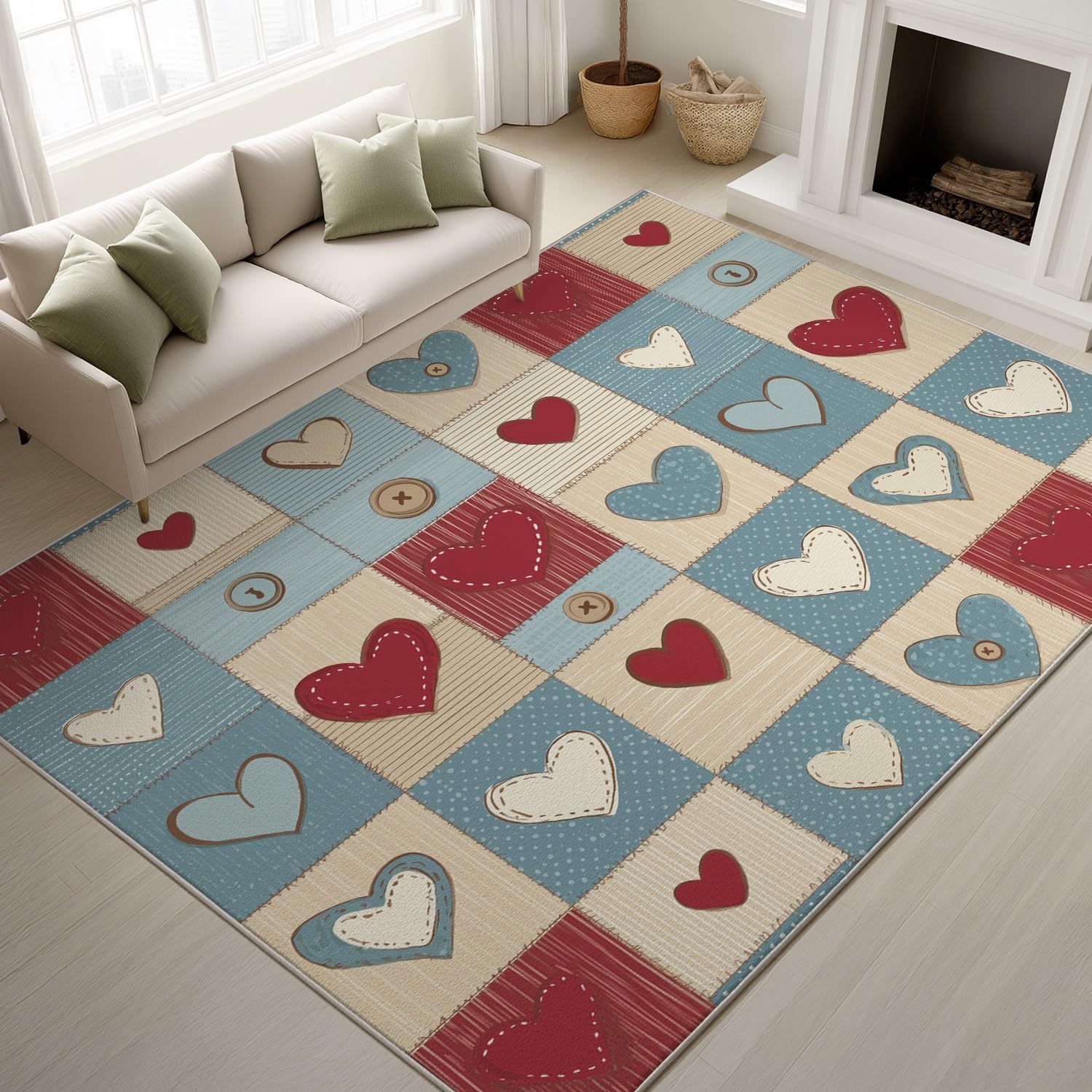 Tapis de salon antidérapant et lavable en machine pour la maison