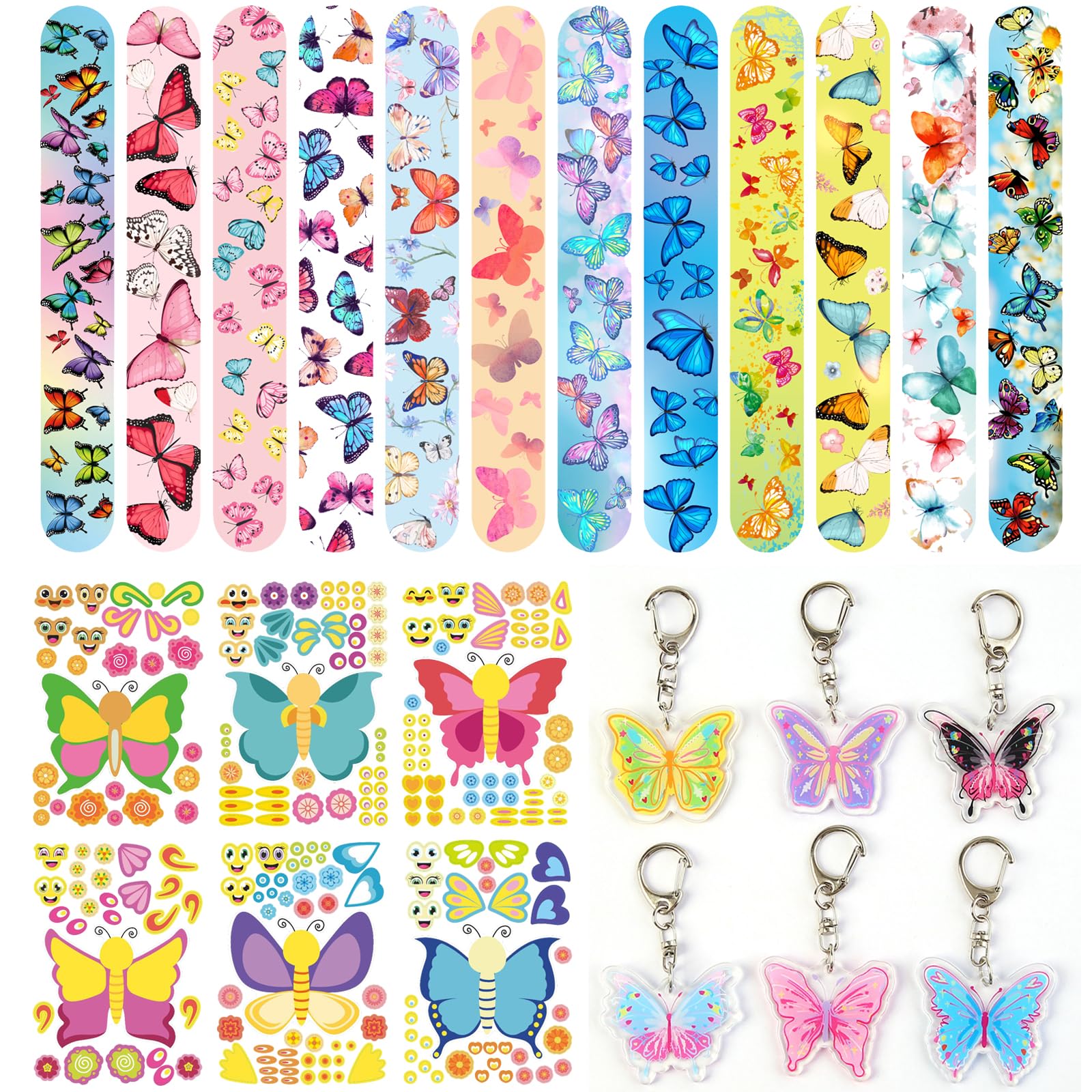 Kit Cadeau Anniversaire Papillon Toyssa - Avec Activités Manuelles, Sacs, Tatouages, Pour Fête D'enfants