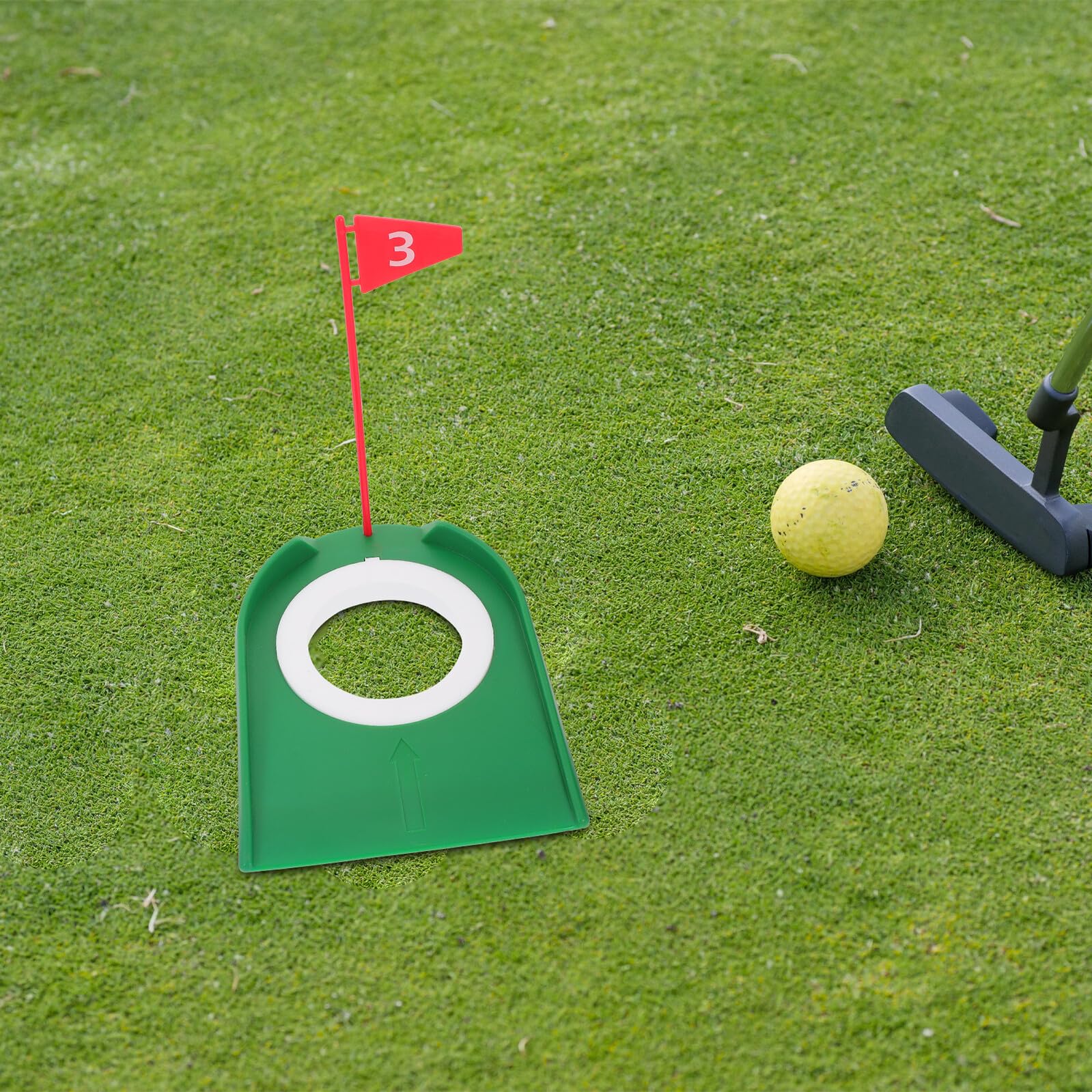 Copas de Práctica para Putt de Golf Set de 9 Copas de Plástico con Hoyos y Bandera Roja Desmontable Ideales para Entrenamiento Interiores y Exteriores Mejora de Precisión Golf