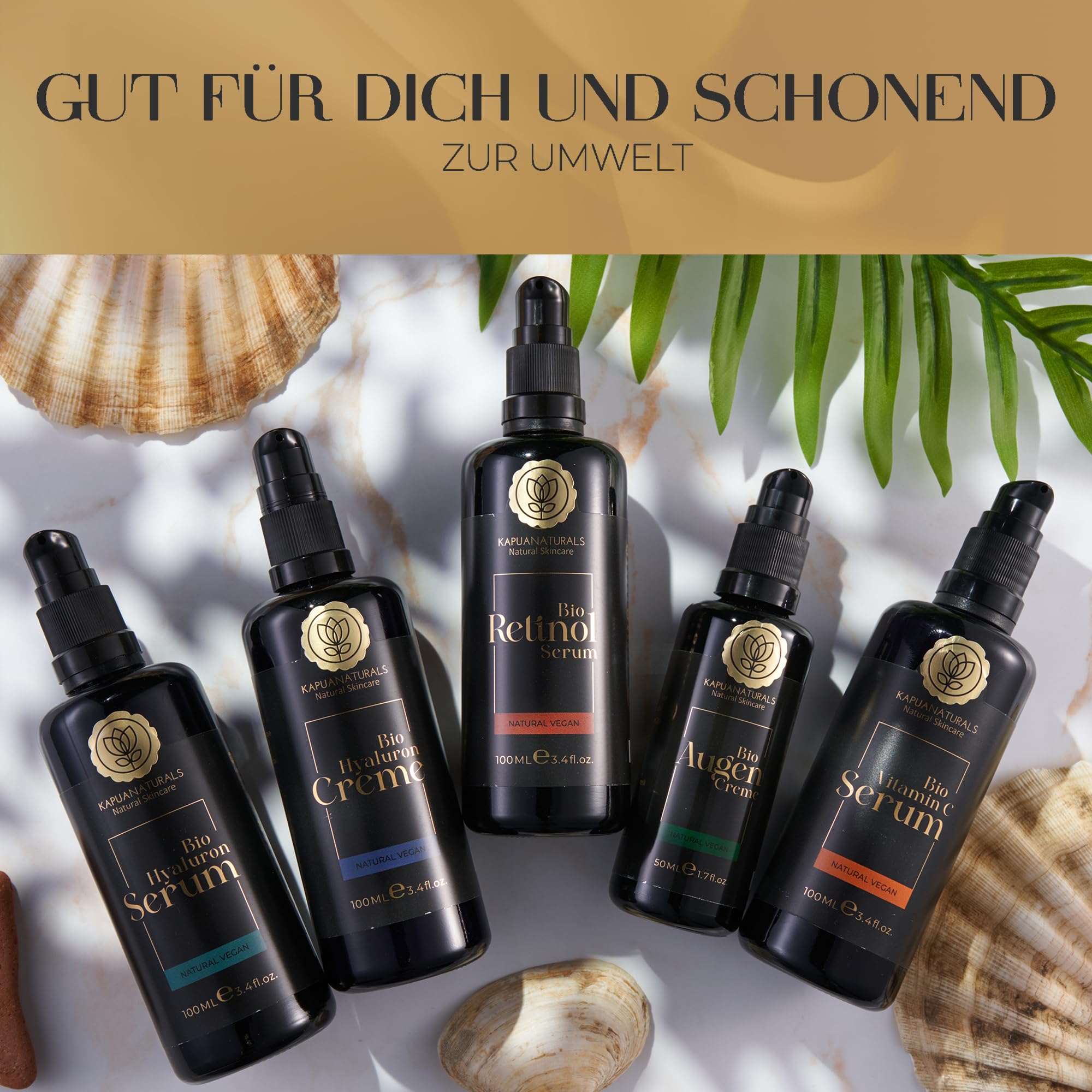 BIO Gesichtspflege Geschenk Set • 3x100 ml • Geschenke für Frauen • 100% BIO & Vegan • Hyaluron + Retinol + Vitamin C Serum • Geschenkset Frauen • Geschenke Frauen • Valentin, Weihnachten, Geburtstag