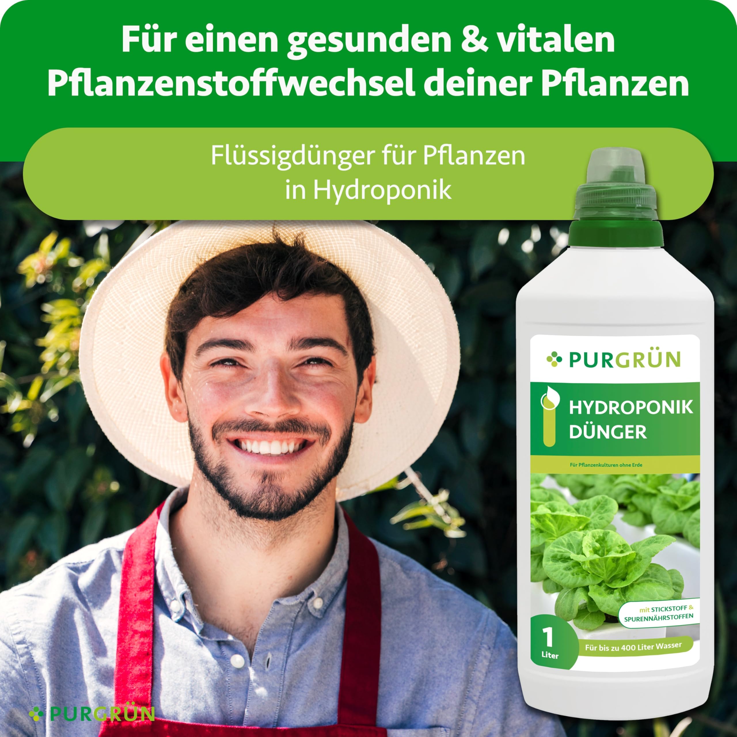 Hydroponik-Dünger 1 Liter – Schnell wirksame mineralische Rezeptur – Premium-Flüssigdünger mit Spurennährstoffen – NPK 7+3+6 – Stärkt die Widerstandskraft – Für gesundes Wachstum