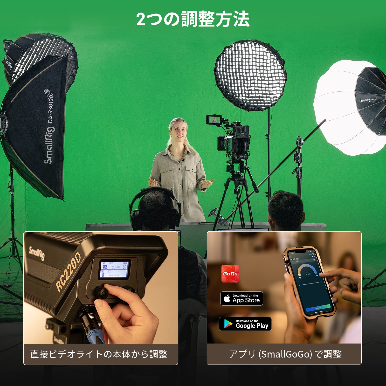 Amazon | SmallRig RC220D COB LEDビデオライト 220W 色温度5,600K 常