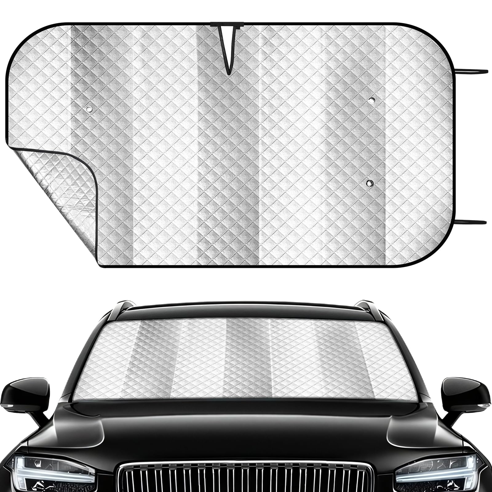 Photo 1 of ***STOCK IMAGE FOR REFERENCE***
***STOCK IMAGE FOR REFERENCE***
Windshield Sun Shade Car Sun Shade, Folding Car Shades for Front Windows, Blocks UV Rays Sun Visor Protector for Truck SUV Van, Keeps Vehicle Cool - Silver (55" x 29.5")