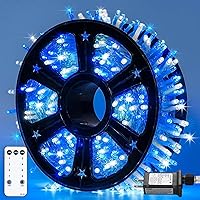 Vista 47 de JMEXSUSS Luces de Cadena de Navidad LED Verdes de 250 LED para Interiores, 91.5 pies Conectables Luces LED Verdes para Exteriores Impermeables, 8
