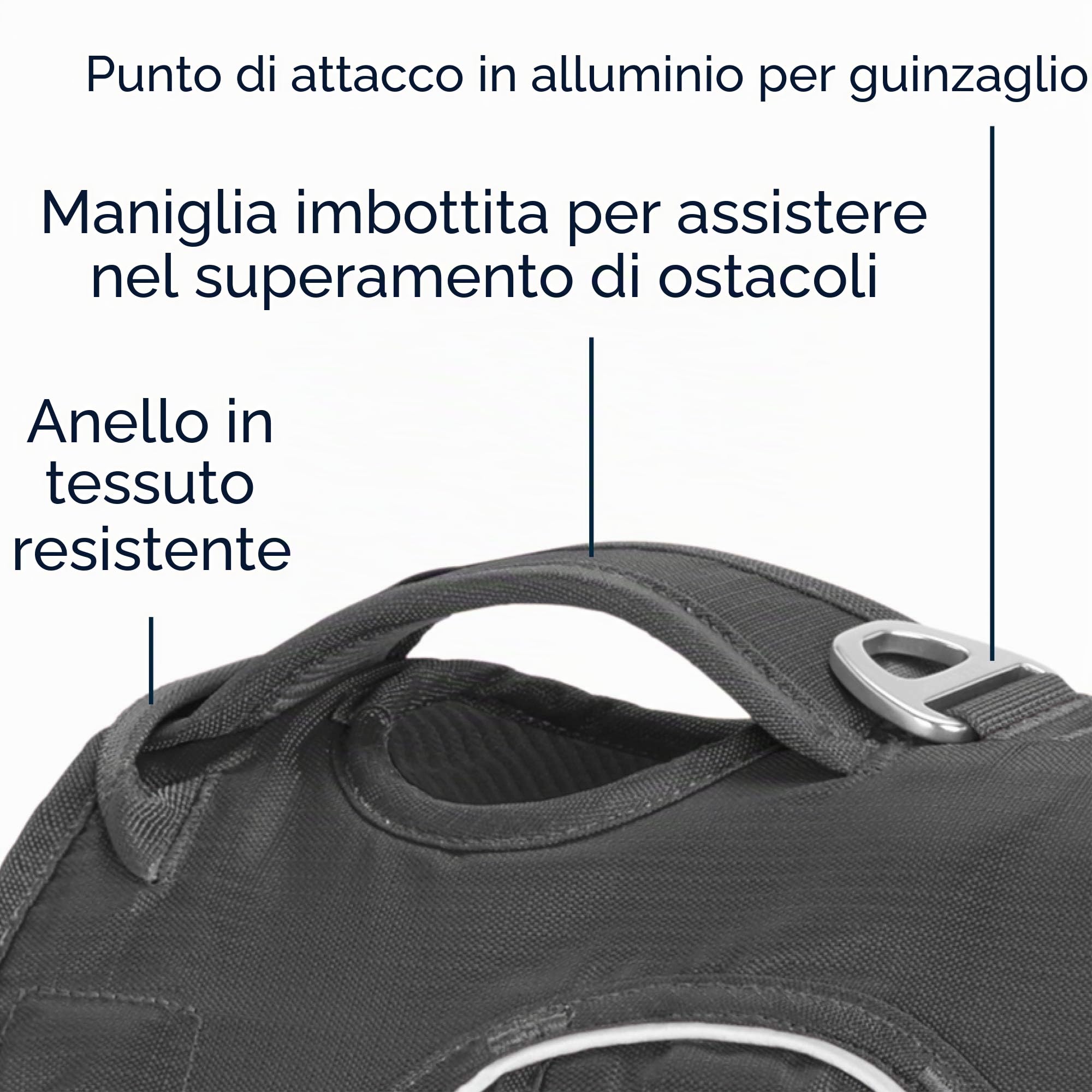 RUFFWEAR Imbracatura per cani multiuso, Web Master, con manico, regolabile, imbracatura anti-fuga, 2 attacchi. Uso quotidiano o assistenza alla mobilità, XX-Small (33-43 cm/13-17 in), Twilight Grey