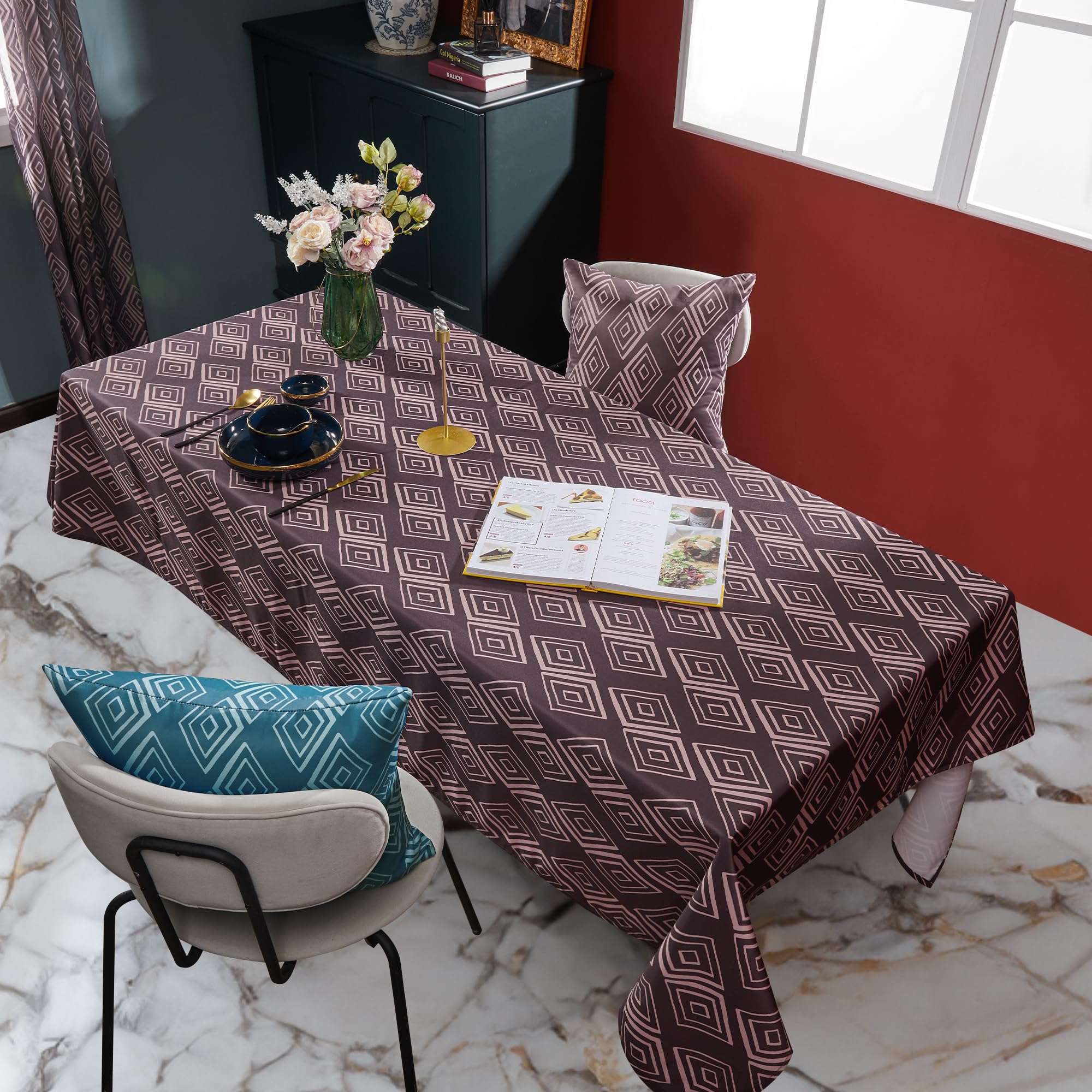 Deconovo Tovaglia Impermeabile Rettangolare Copritavolo Elegante Tinta