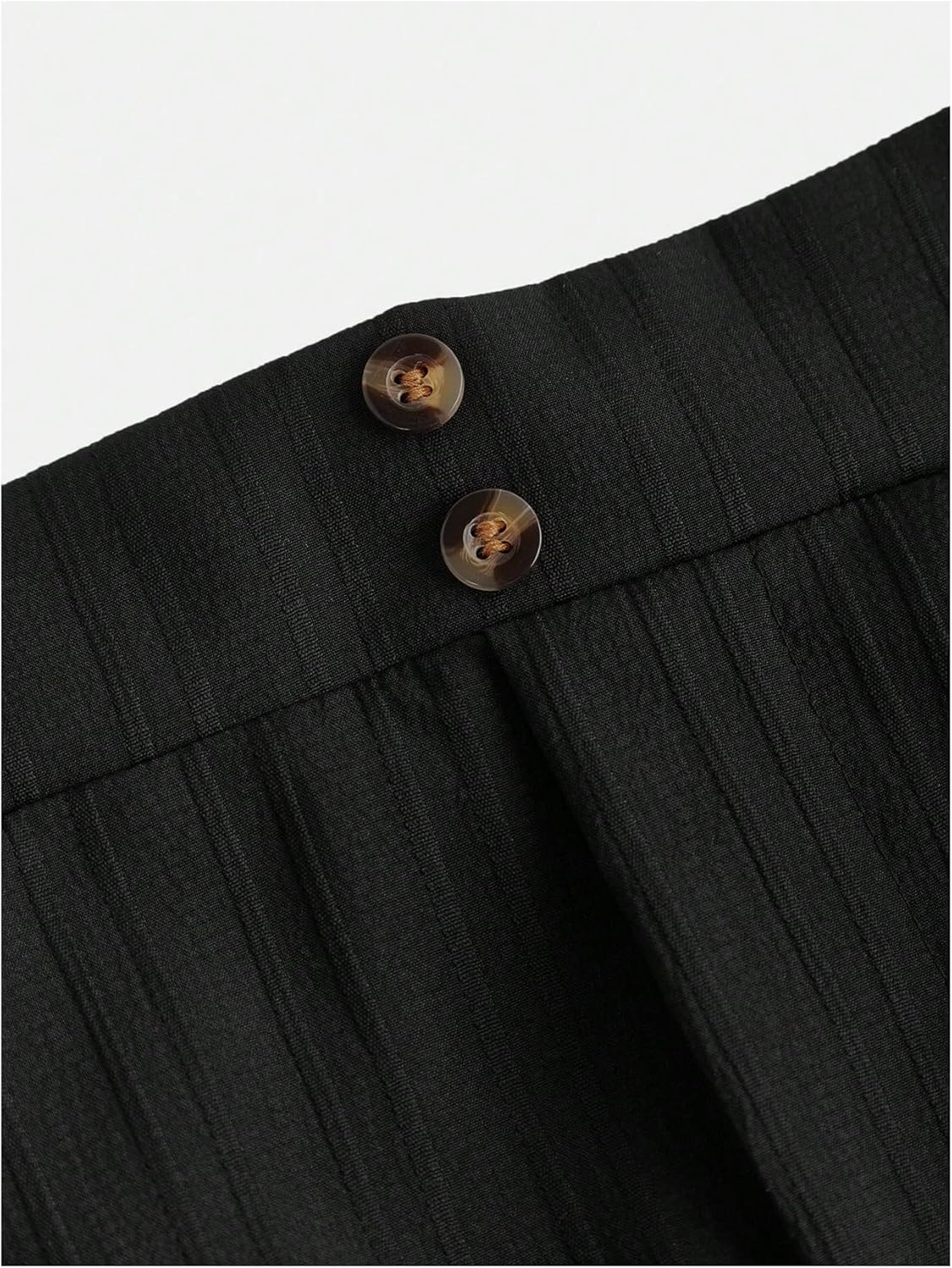 OYOANGLE Girl's Textured Elastic Waist Wide Leg Dress Pants Basic Solid Loose Palazzo Trousers - Image 3