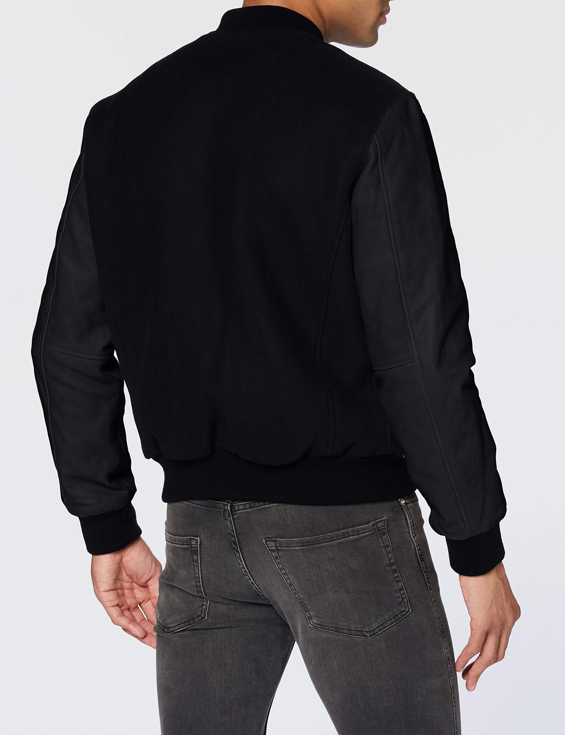 Schott NYC Męska kurtka skórzana Lcusa, czarny/czarny., XL