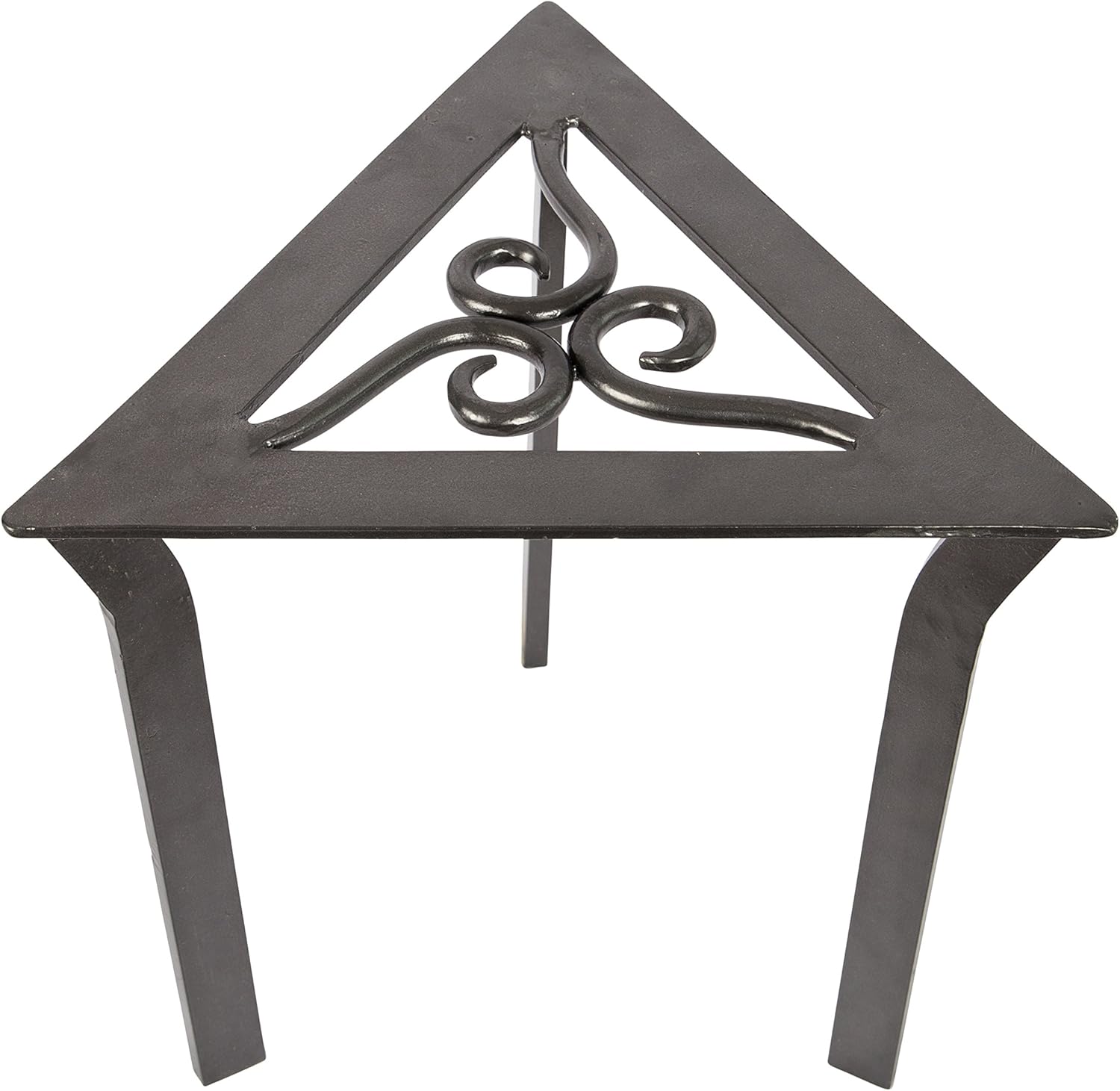 Graphite Wrought Iron Triangular Plant Stand Set, 12"H