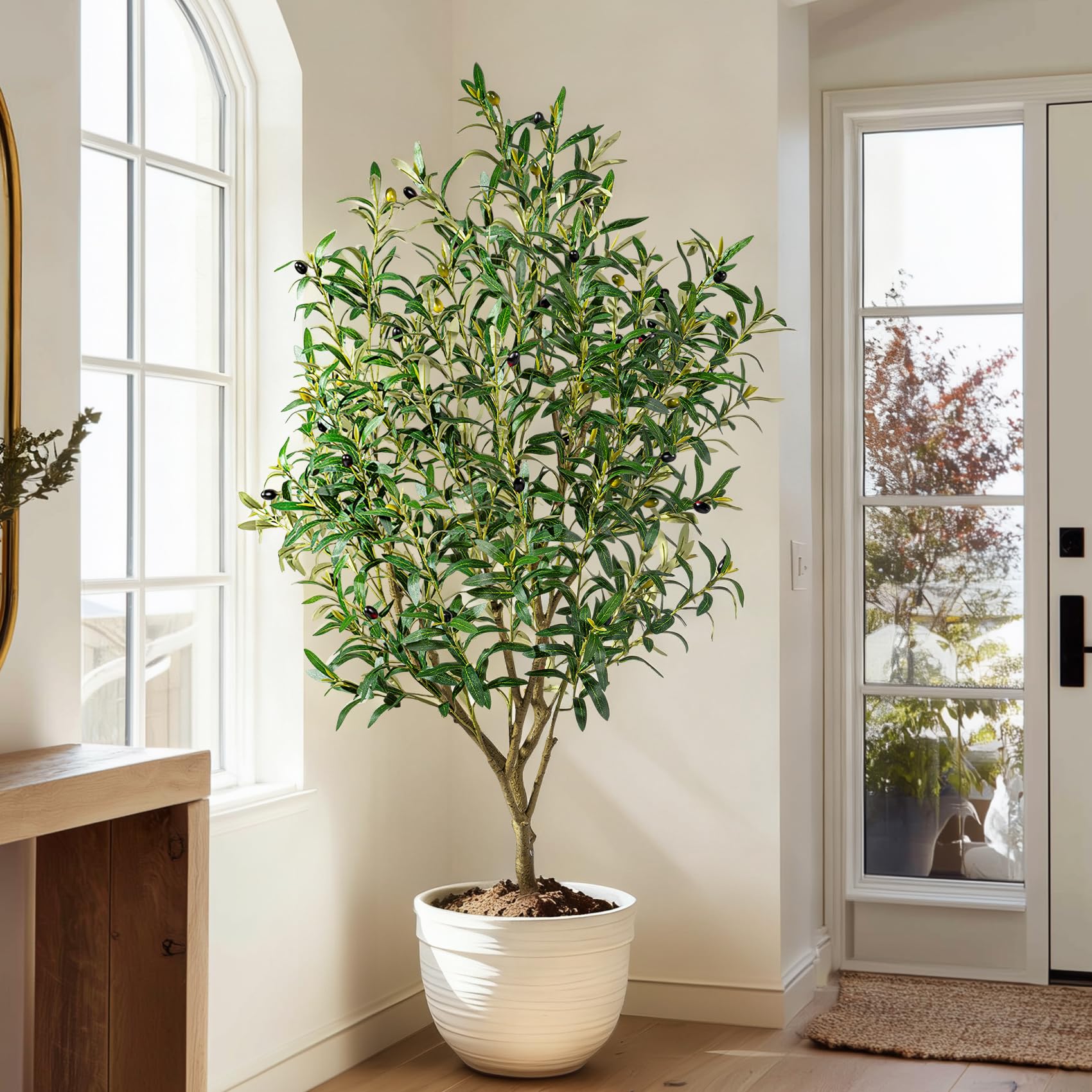 Tall Artificial Olive Tree Faux Trees Indoor Outdoor Realistic Floor Plant Large Fake Pla…