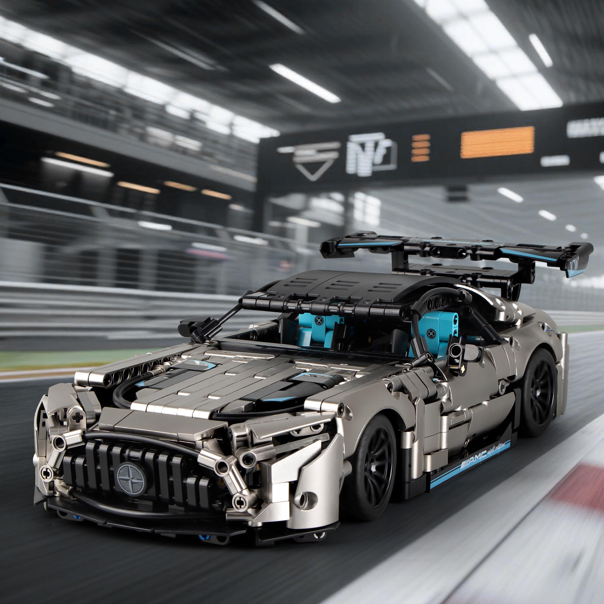 HIGH GODO Technik Auto Klemmbausteine, 1466 Teile 1:14 Supersportwagen Klemmbausteine, Rennauto Geschenke für Jugendliche ab 14 Jahren oder Erwachsene