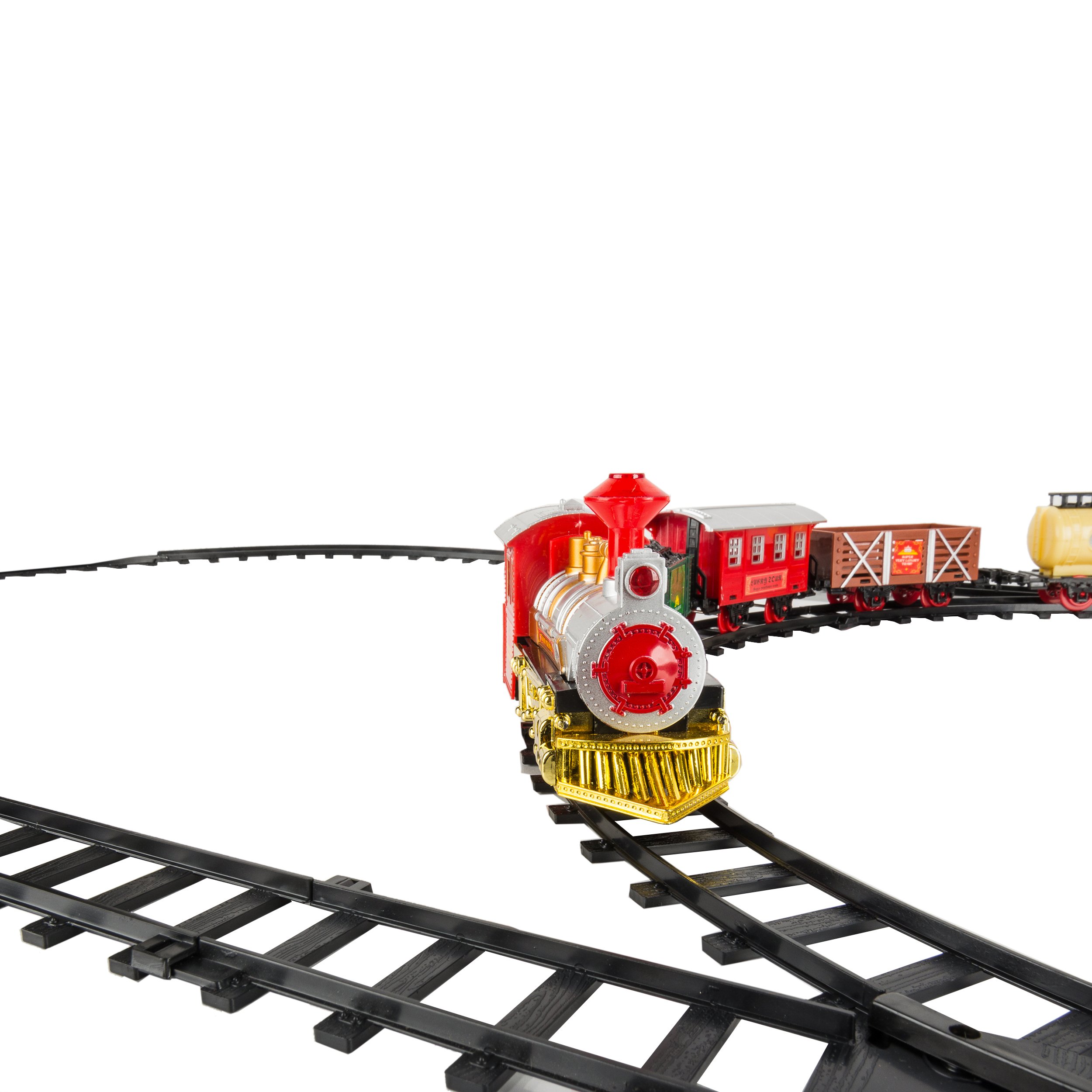 Enchanting Christmas Express Toy Train Battery Operated Mountain Locomotive Rail Set - 16 Pieces Toy Train Set for Magical Holidays, Birthdays