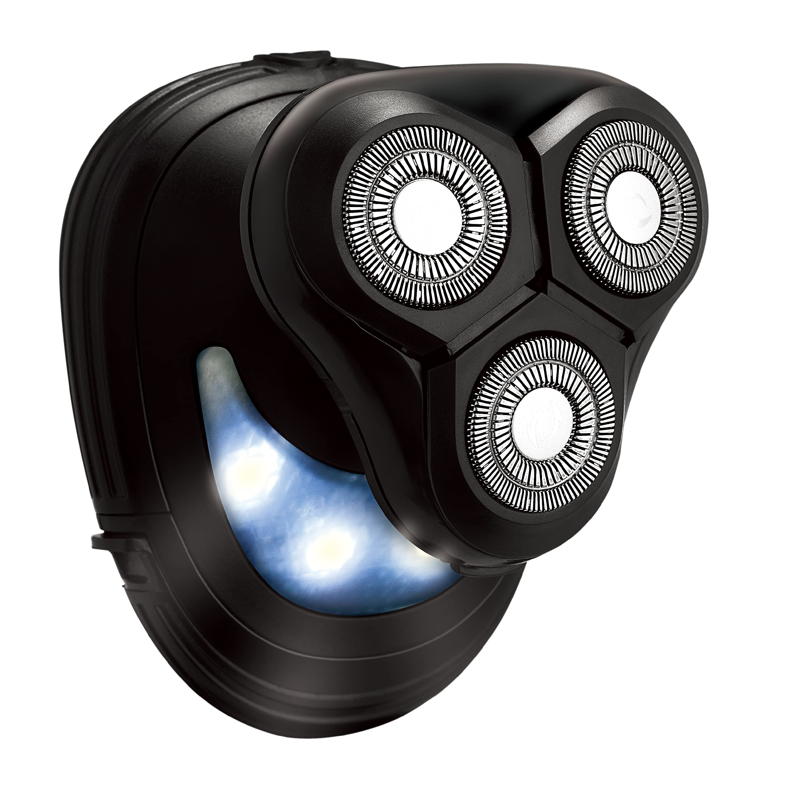 Chargeworx 3D Rotary Face & Head Shaver for Men – Cordless Electric Razor with LED Light, 3 Floating Heads, Ergonomic Handle – Battery Operated Compact Grooming Tool, Groom Essentials Series