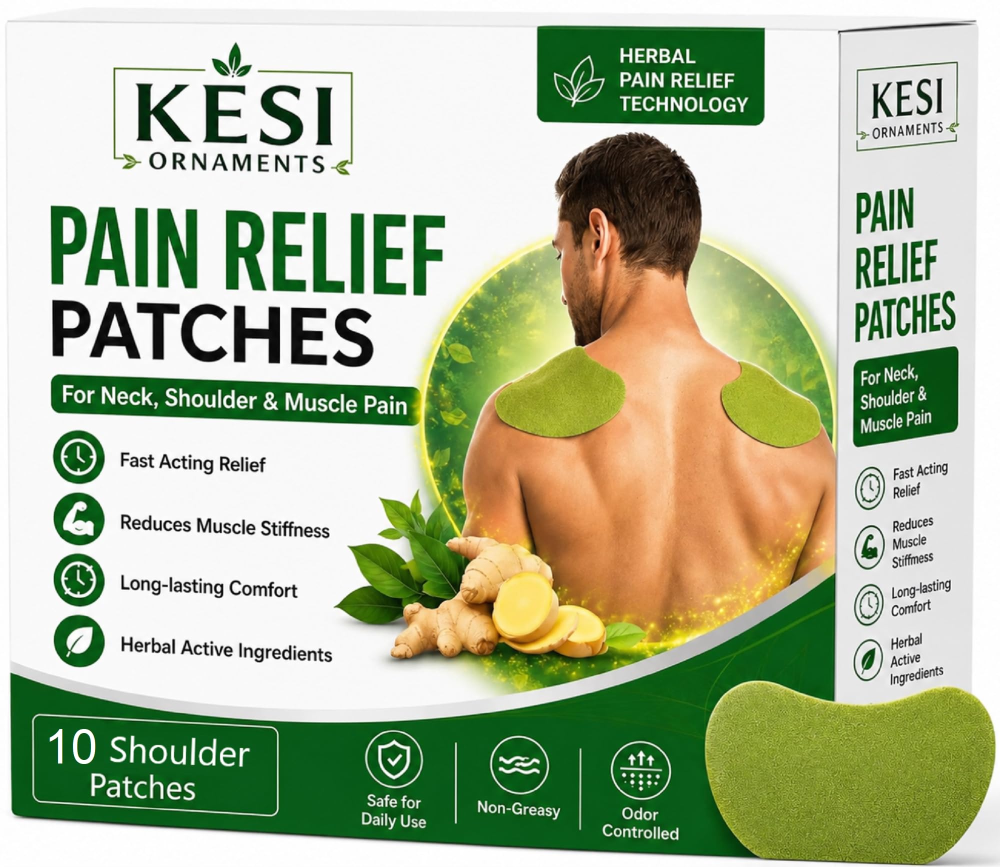 KESI ORNAMENTS 10pcs Shoulder Patches - Warming Herbal Plaster Maximum Strength Heat Patches, 8 Hours Deep Heating Extra Strength Joint Patch of Shoulder, Knee, Back, Neck-image-16