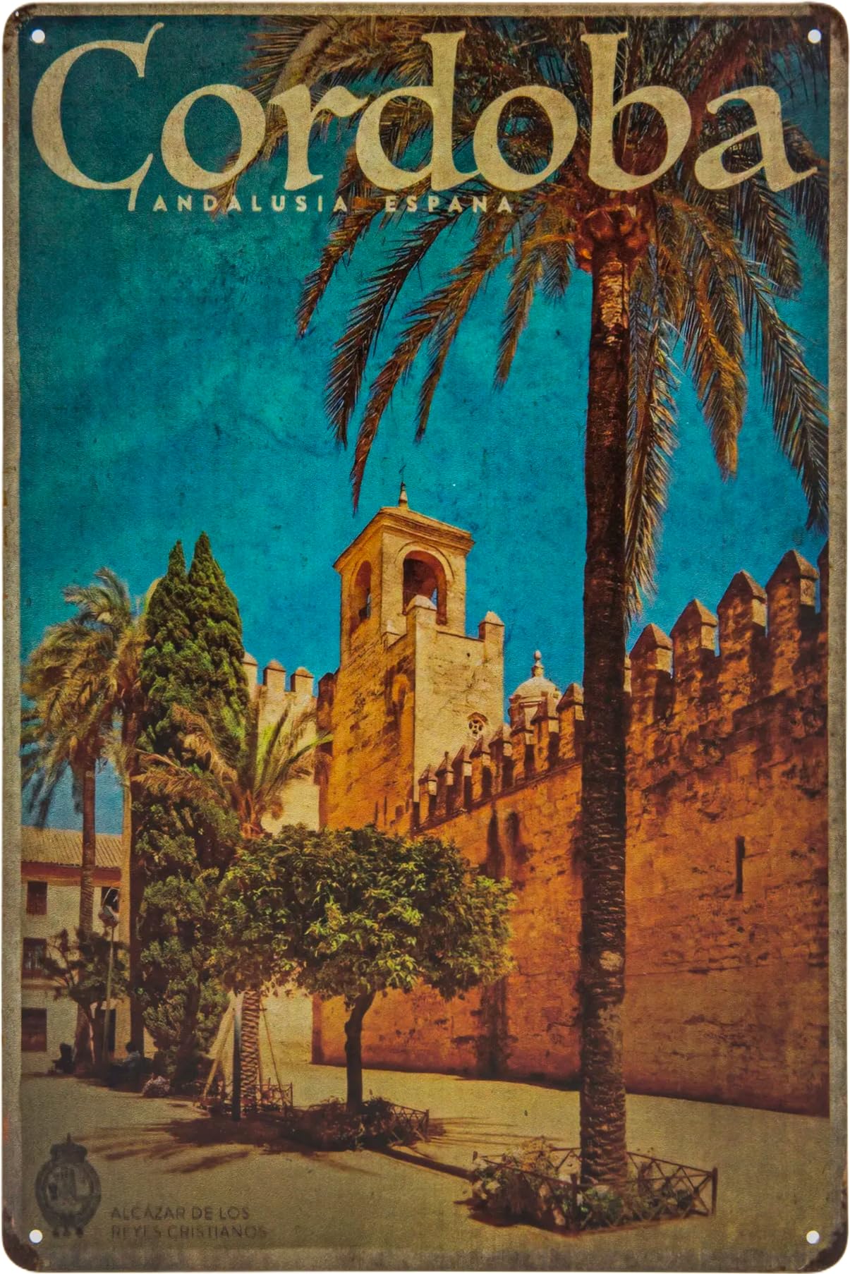 Luckylinde Colourful Historical Retro Vintage Tin Sign With Souvenir Travel Motif, Holiday, Adventure, Holiday Decorative Sign, 30 X 20 Cm (Cordoba, Spain)