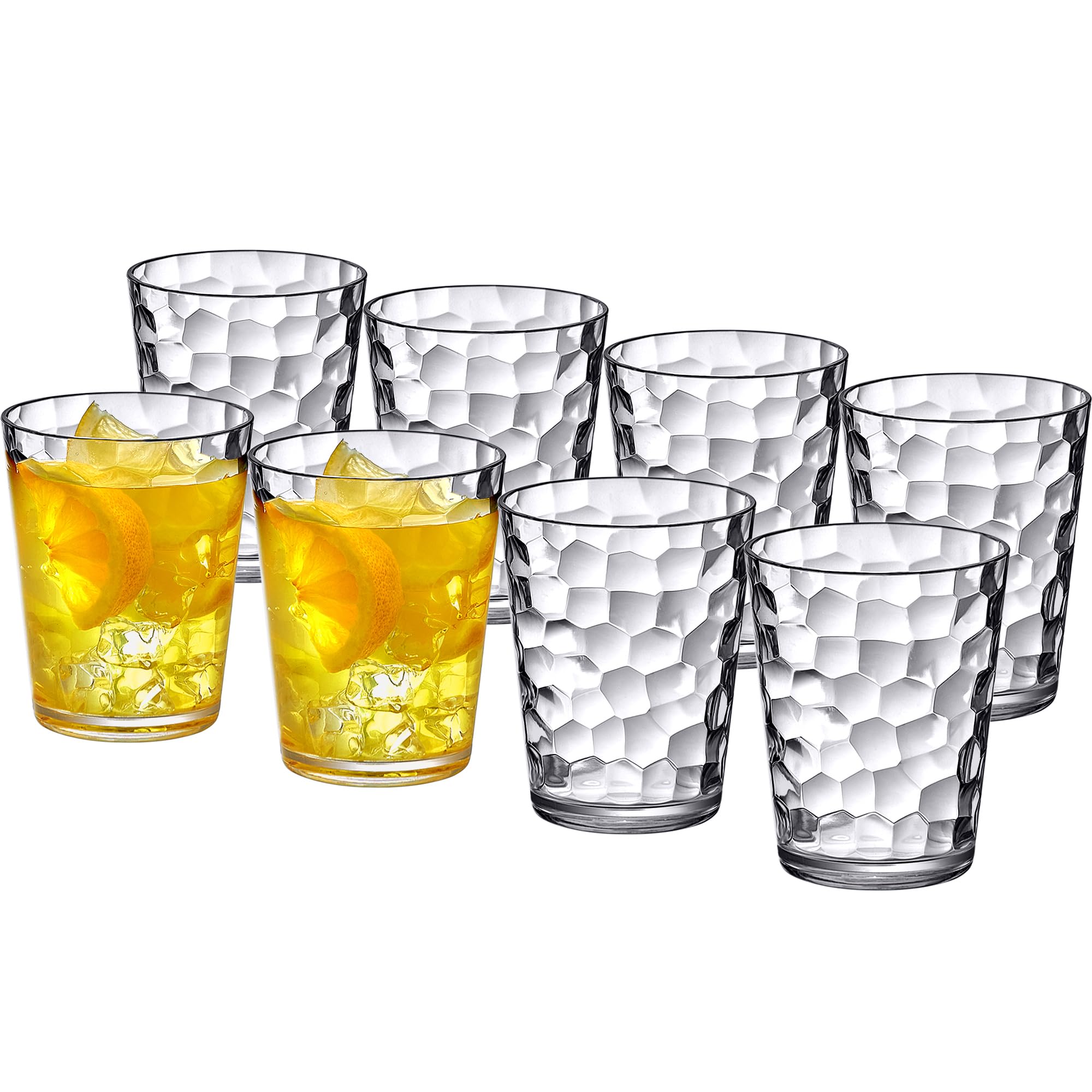 Photo 1 of Amazing Abby - Iceberg - 10-Ounce Plastic Tumblers (Set of 8), Plastic Drinking Glasses, All-Clear Reusable Cups, Stackable, BPA-Free, Shatter-Proof, Dishwasher-Safe