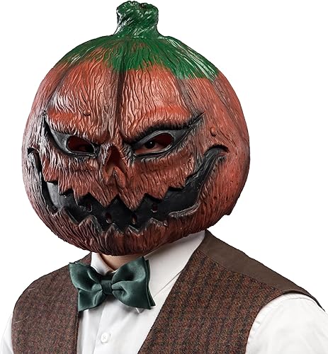 CreepyParty Disfraz de Halloween novedoso de lujo accesorios de fiesta máscara de cabeza de calabaza de látex calabaza naranja disponible en Yaxa Colombia