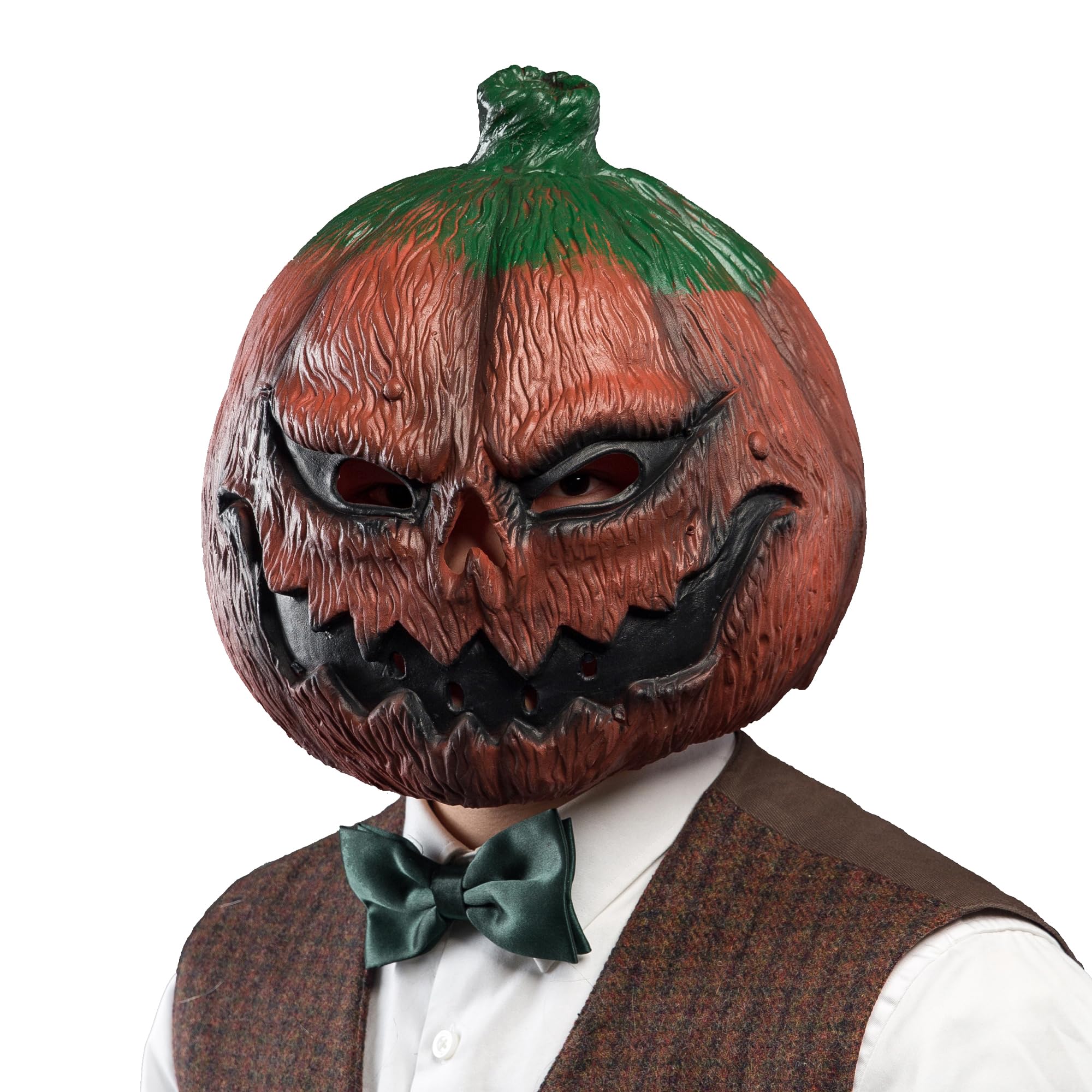 CreepyParty Deluxe Novelty Halloween Costume Party Props Latex Pumpkin Head Mask (Pumpkin)
