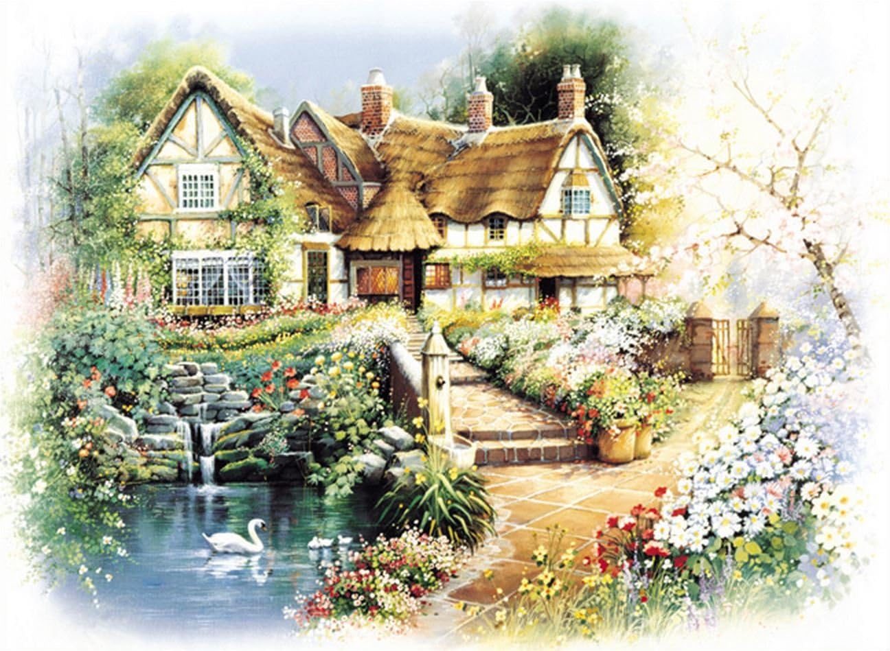 Chamberart 1000Piece Premium Jigsaw Puzzles "Country Cottage" A-1111 By Andres Orpinas