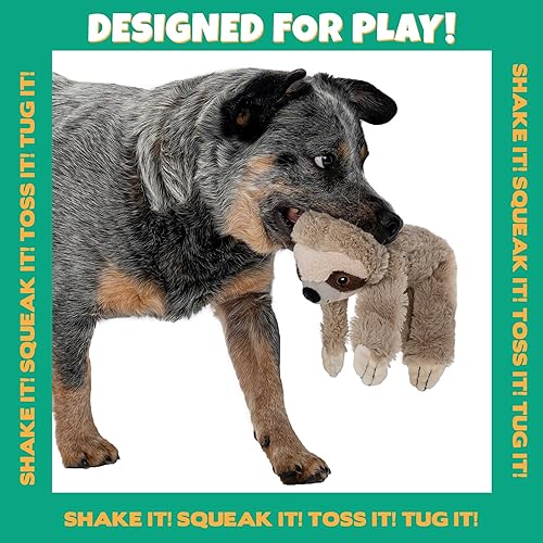 Miniatura 9 de Pet Factory Shake & Squeak Sloth - Juguete de peluche para perro, color seleccionado al azar, gris o marrón, talla única
