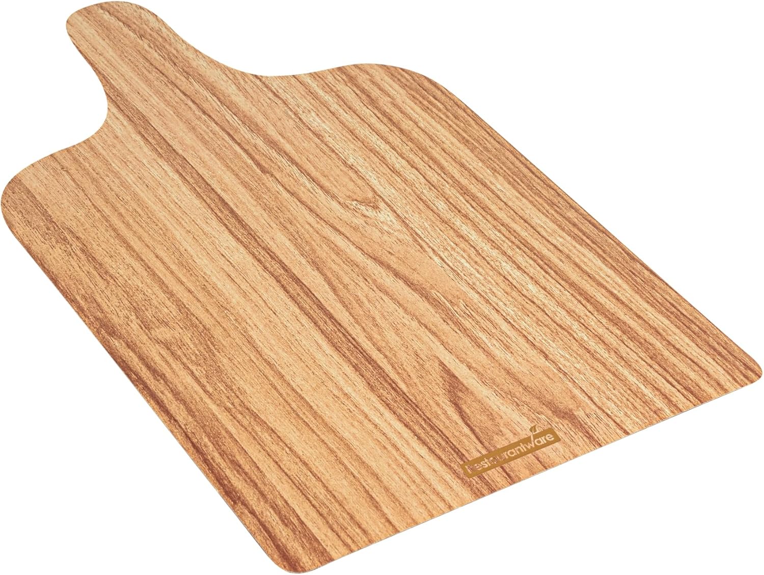 Restaurantware Cater Tek 11.8 x 7 Inch Charcuterie Boards 100 Faux Wood Cheese Boards - WIth Handle Stackable Paper Cardboard Charcuterie Boards Disposable For Serving At Catered Events