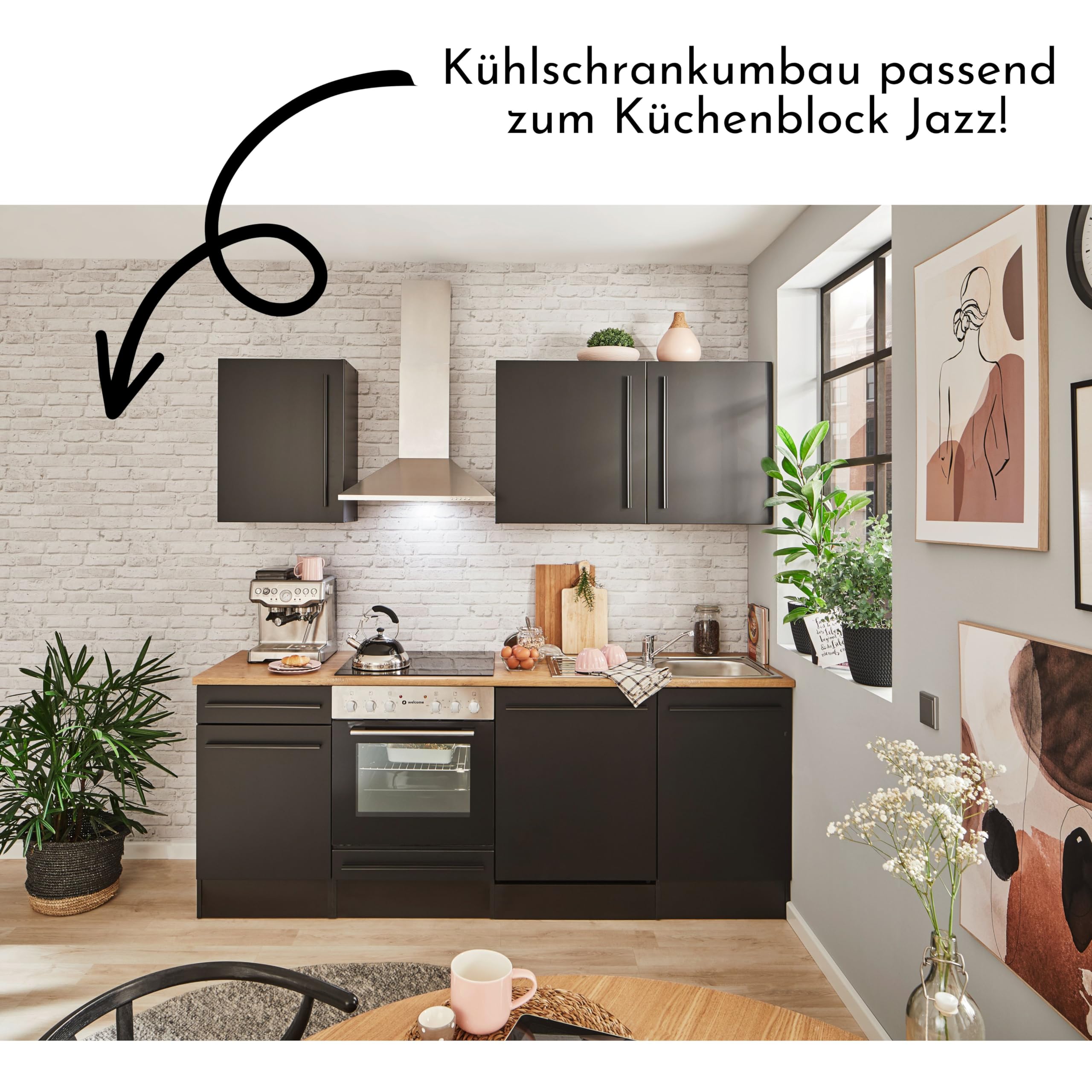 Stella Trading Jazz 8 Moderner Einbauschrank für Kühlschrank