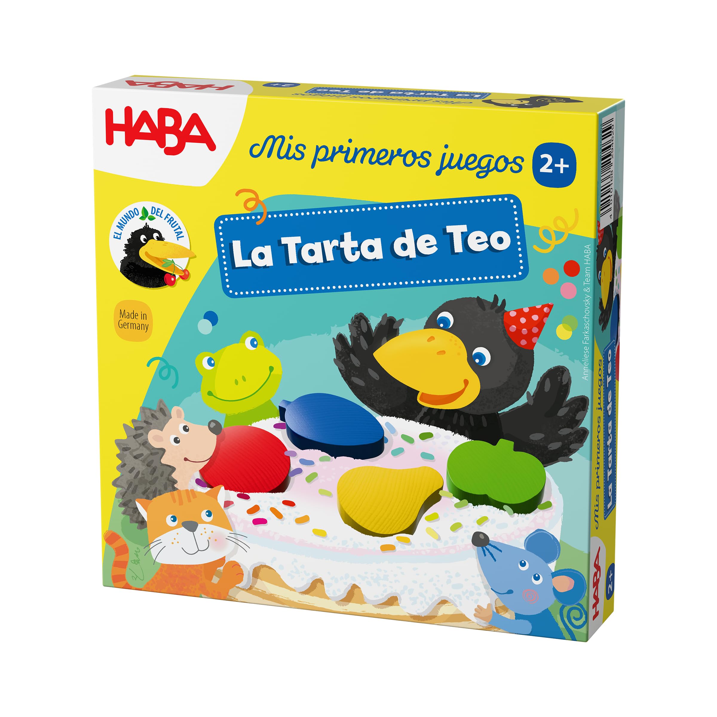 HABA 2013166004 - Mis Primeros Juegos La Tarta de Teo, Juego Infantil de Mesa cooperativo de Movimiento. Más 2 años