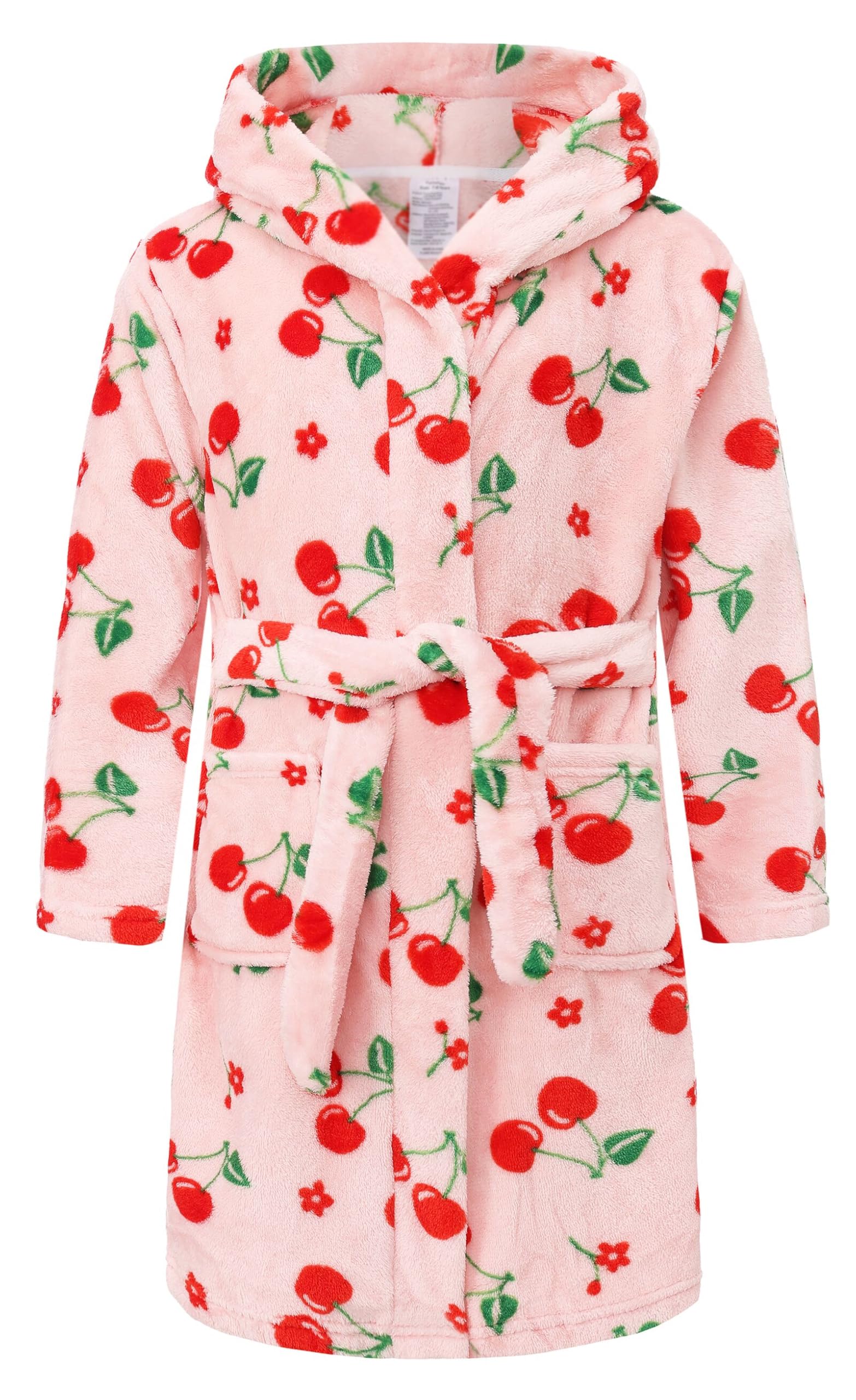Kids Hooded Bathrobe Girls Soft Plush Hooded Flannel Pajamas Sleepwear Boys Spa Robe