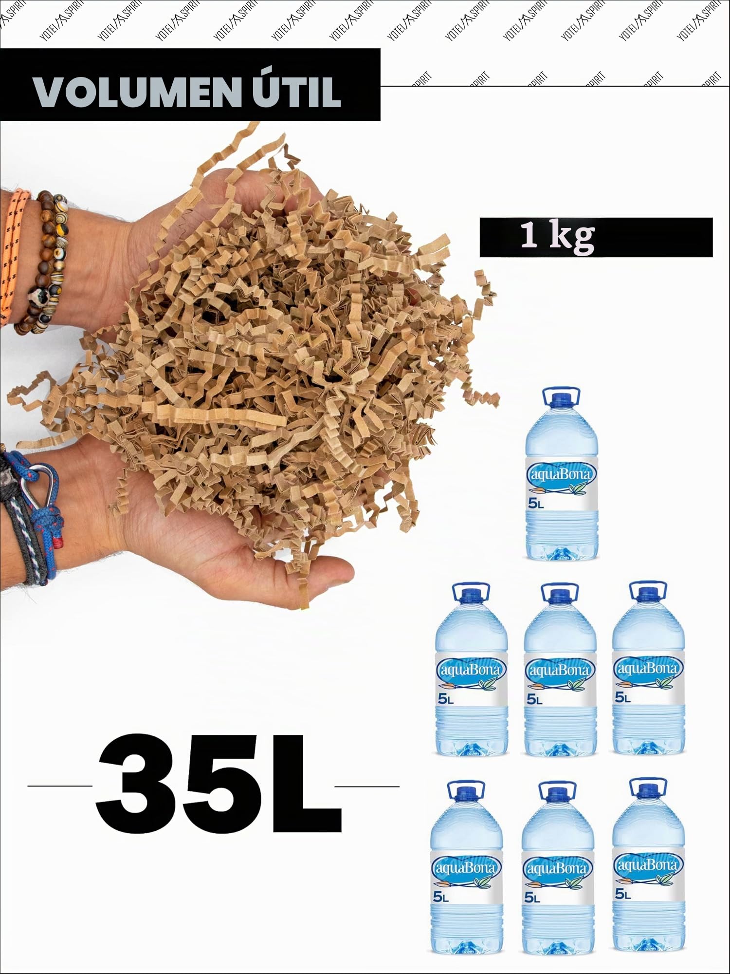 1kg Papel Kraft Triturado para Relleno – Virutas de Papel para Regalos, Cestas, Cajas y Paquetes – Material de Embalaje de Protección y Decoración (Kraft, 1kg)