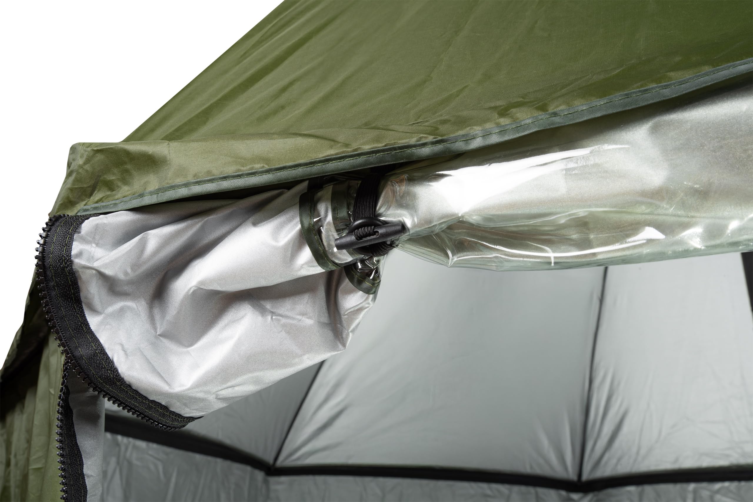 Parapluie de pêche avec paroi latérale et fenêtre - Imperméable, pliable - Coupe-vent - Pour pêcheur - 205 cm