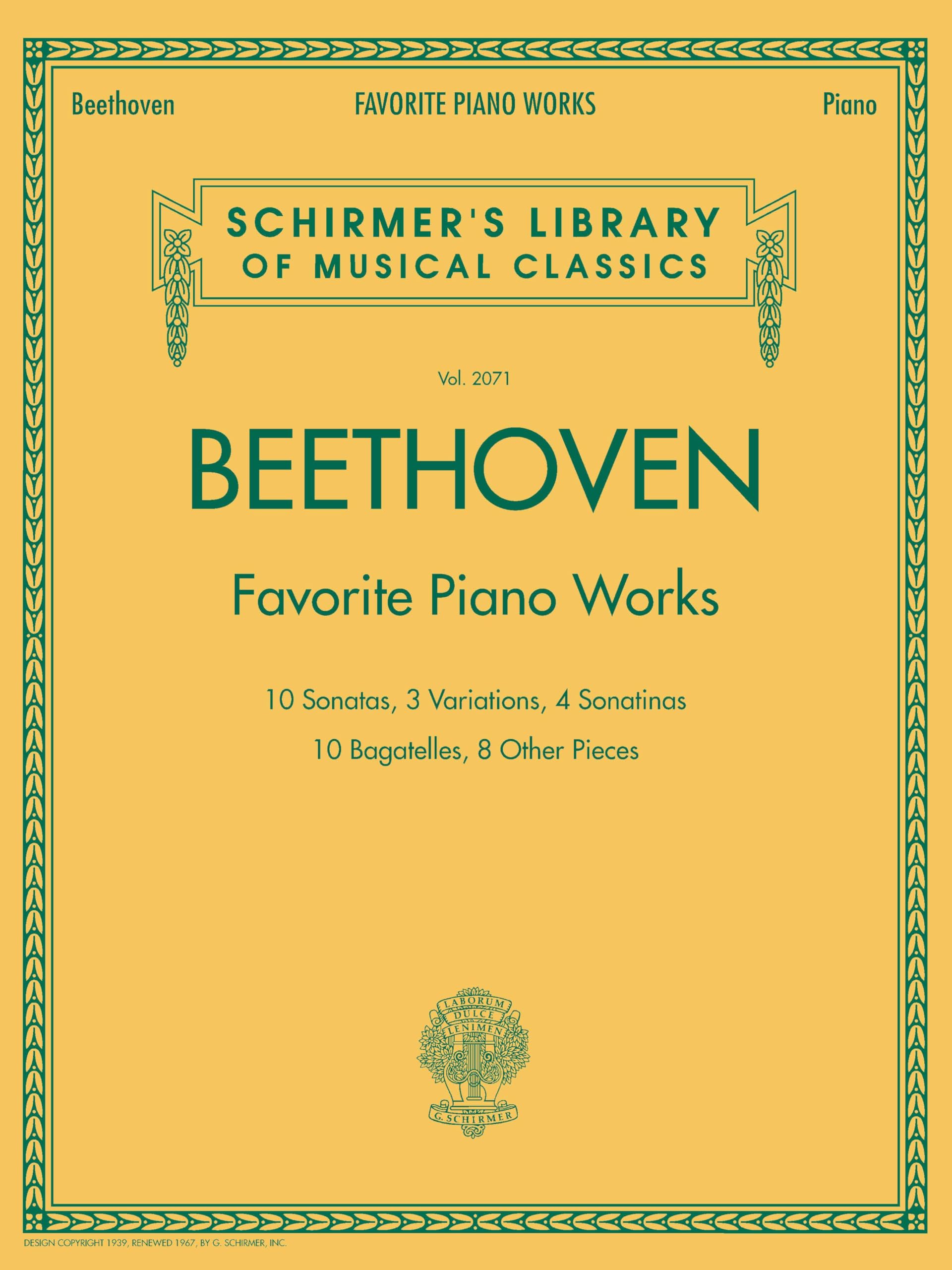 Beethoven - Favorite Piano Works: Schirmer Library of Classics Volume 2071 Paperback – Big Book, 1 February 2010