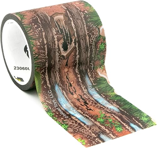 Miniatura 18 de PlayTape Cinta de carretera para autos de juguete, se adhiere a superficies planas, sin residuos; 2 pulgadas de ancho x 30 pies de carretera