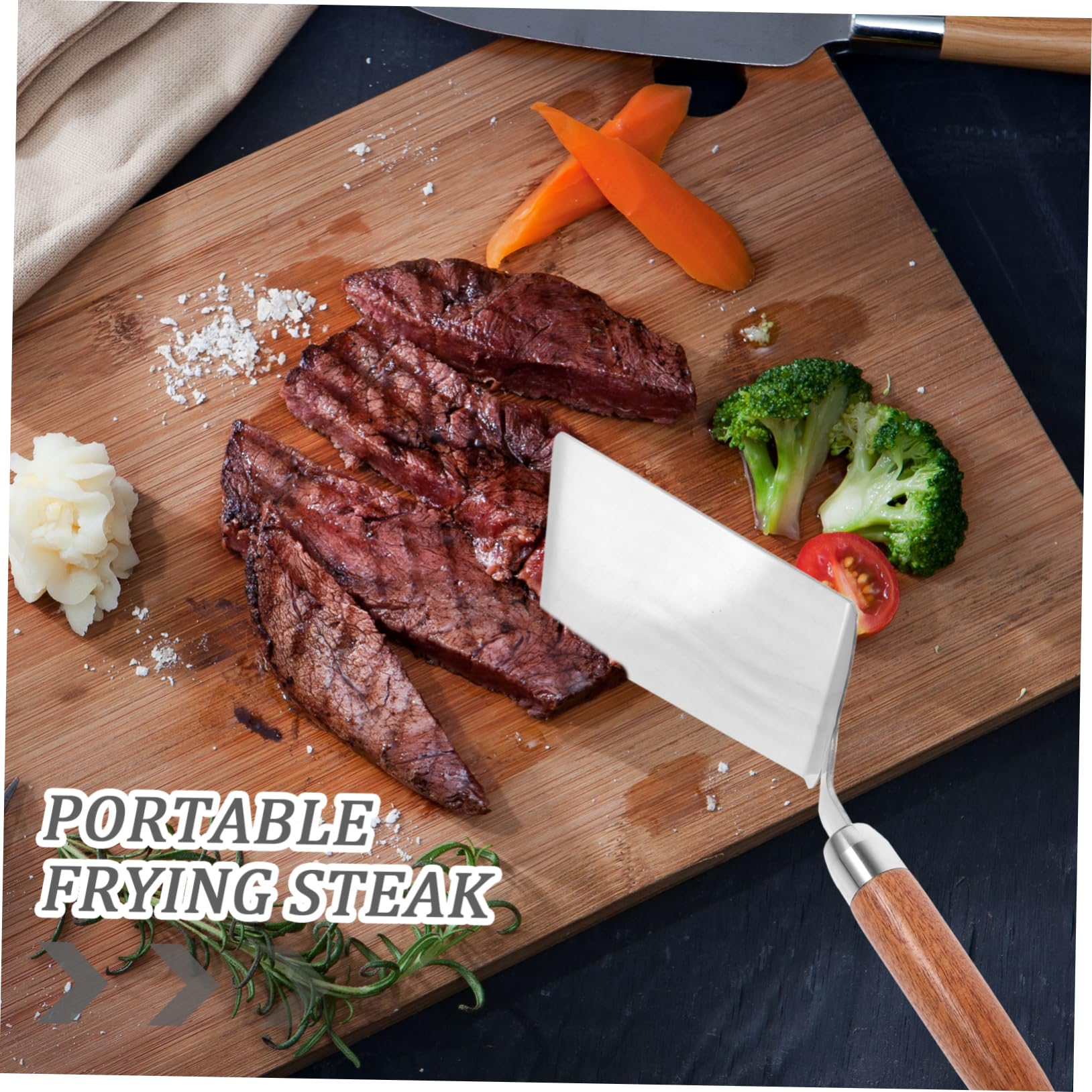Ciieeo 4stücke Edelstahl Grillspachtel Mit Holzgriff Hochwertiger Pfannenwender Für Steak Pfannkuchen Und Pizza Hitzebeständig Rutschfeste Oberfläche Spülmaschinengeeignet