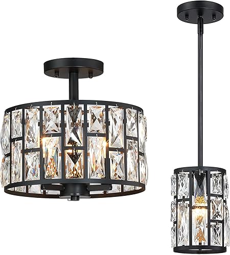 MEXO Lámpara de techo semi empotrada, iluminación colgante ajustable, accesorio de iluminación cercano al techo