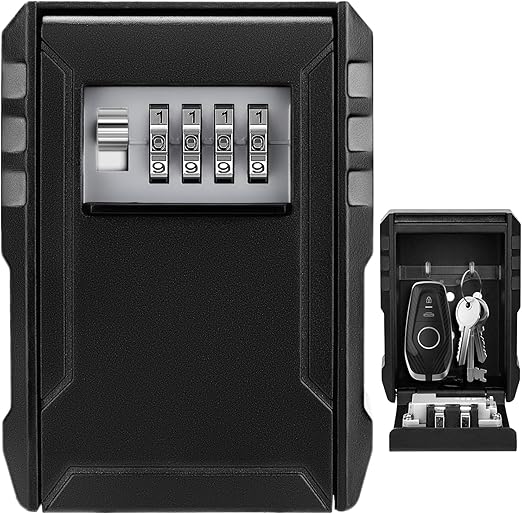 NEWIROVE Large Key Safe Box Wall Mounted Outdoor Key Lock Box
