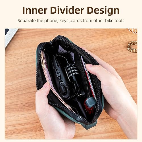 Miniatura 3 de ROCKBROS Bolsa de teléfono para bicicleta de ciclismo - Funda de herramientas para llaves de tarjeta pequeña - Almacenamiento conveniente - Hombres