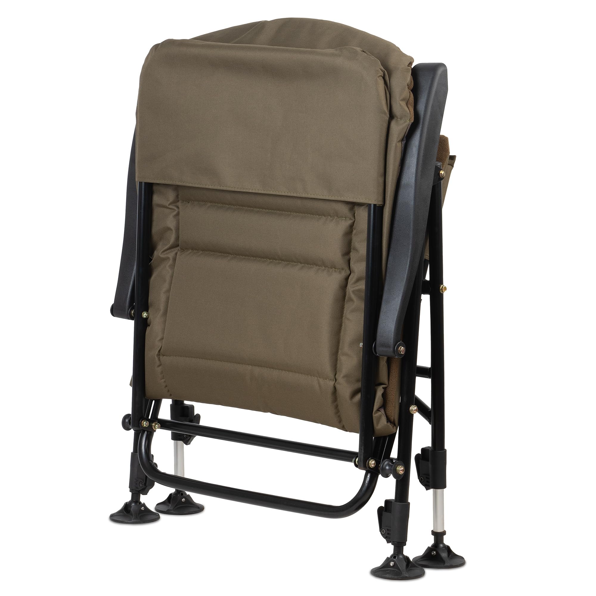 CampFeuer Angelstuhl Camouflage braun | Höhenverstellbarer Campingstuhl | Faltbarer Karpfenstuhl | Outdoor Travelchair für Camping, Zelten, Angeln | Fischerstuhl klappbar, Carp Chair, Angelliege
