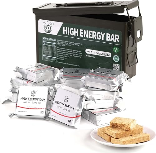 Barras de ración de alimentos de emergencia, caja de almacenamiento de metal impermeable, lata de munición de metal, suministros de alimentos de emergencia de larga vida útil, suministro de raciones