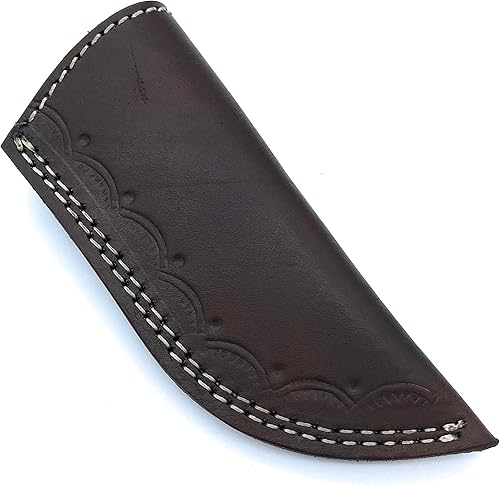 Funda de cuero hecha a mano marrón de 5 "para cuchillo de 6 "- 7"