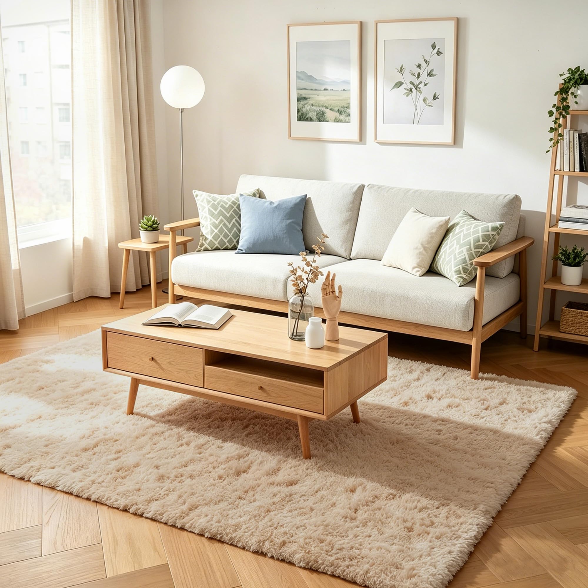 Ultra-Soft Fluffy Shag Rug – Luxury High-Pile Floor Carpet for Living Room, Bedroom & Nursery – Non-Shedding & Cozy (Brown, 160 x 230 cm)