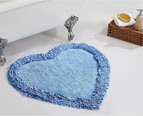 Miniatura 56 de Better Trends Alfombras en forma de corazón de 30 pulgadas, 100% algodón, suave, antideslizante, lavables, absorbentes de agua, para la entrada