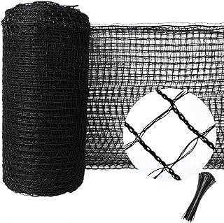 5x100ft Deer Fence Netting, Plastic Mesh Fence Heavy Duty Garden Fence Animal Barrier Garden Netting for Plants Fruit Trees Vegetables Against Deer, Birds, Rabbits, Chickens and Other Animals, Black
