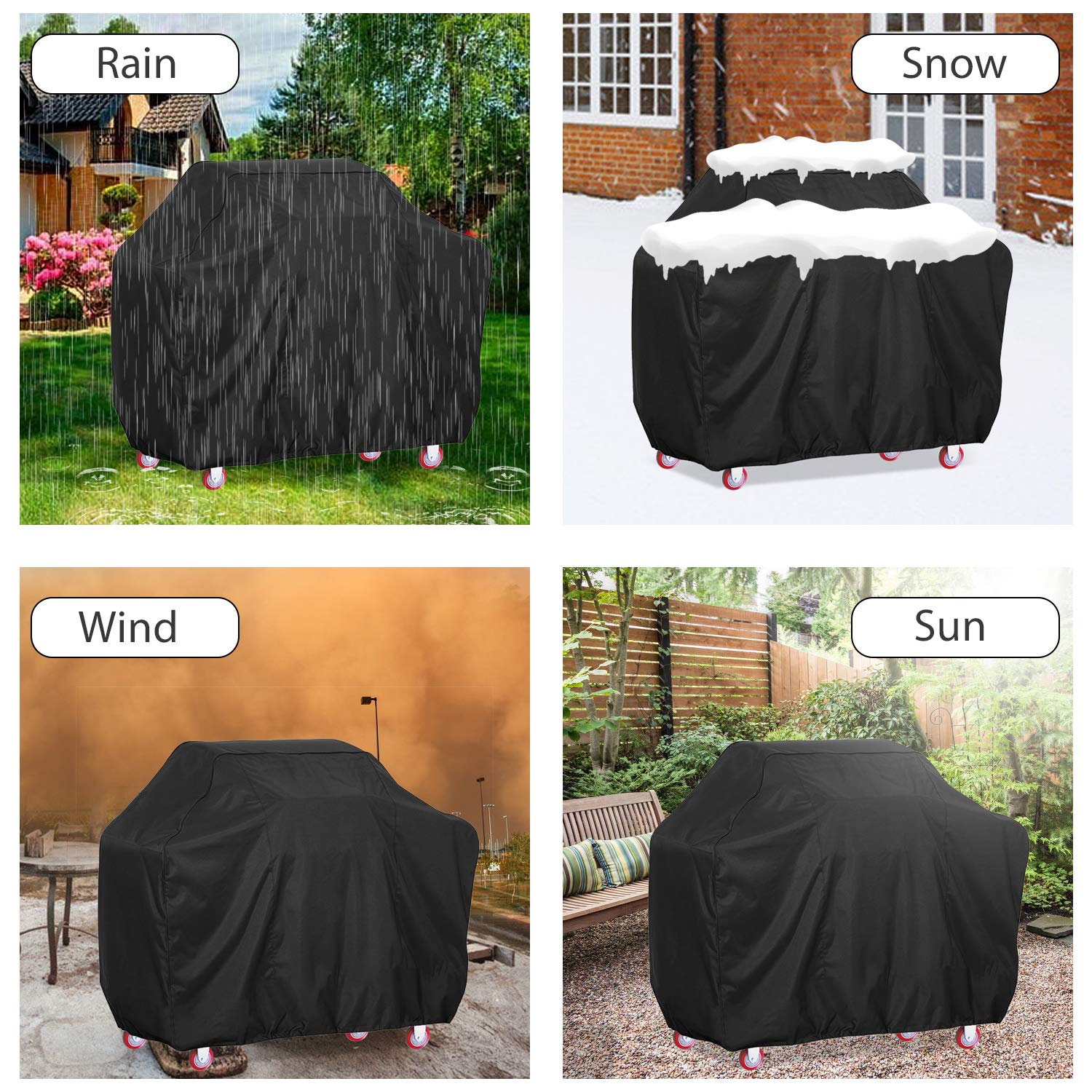 Funda para Barbacoa Funda para Muebles de Jardín Impermeable Oxford Tela Barbacoa Universal para Anti-Viento/UV, Size L(250 * 250 * 90cm)